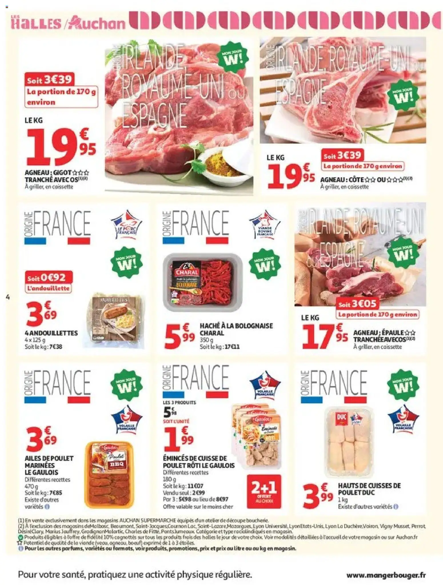 {H1} | Page: 4 | Produits: Agneau gigot, Poulet, Andouillettes, Poulet rôti