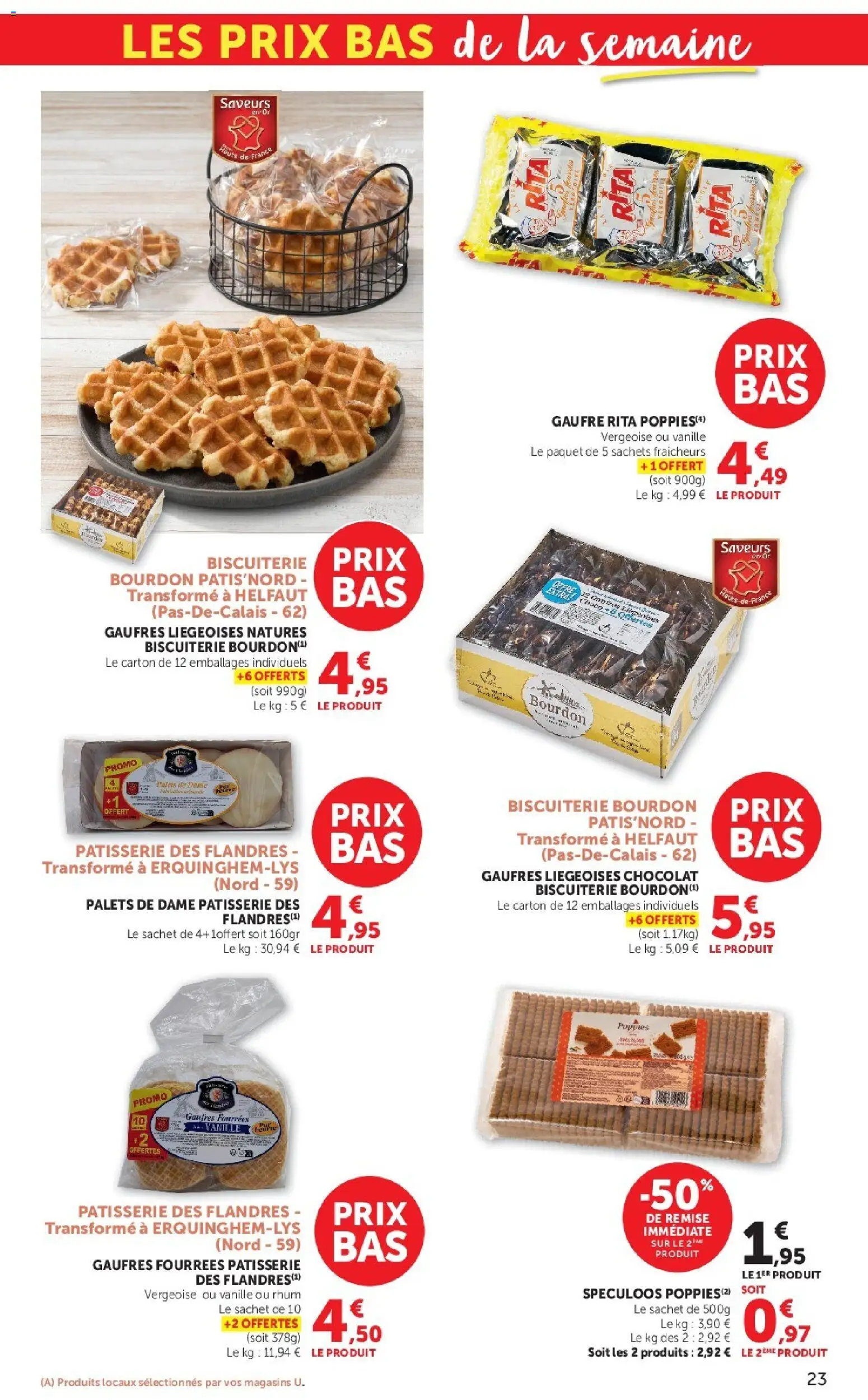 {H1} | Page: 23 | Produits: Vanille, Rhum, Chocolat, Gaufres