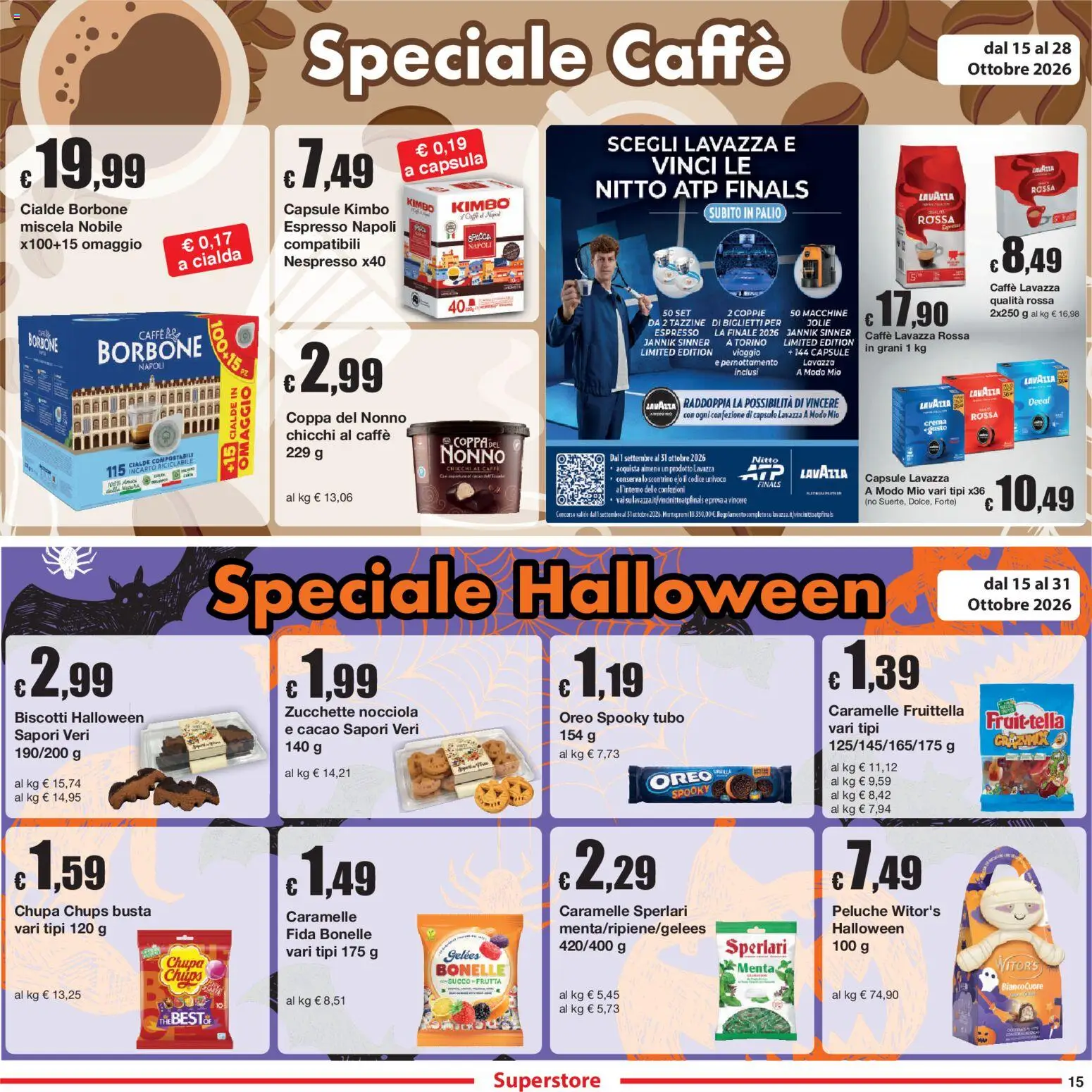 Volantino Sì con Te del 15/10/2026 | Pagina: 15 | Prodotti: Tubo, Cacao, Kimbo, Capsula
