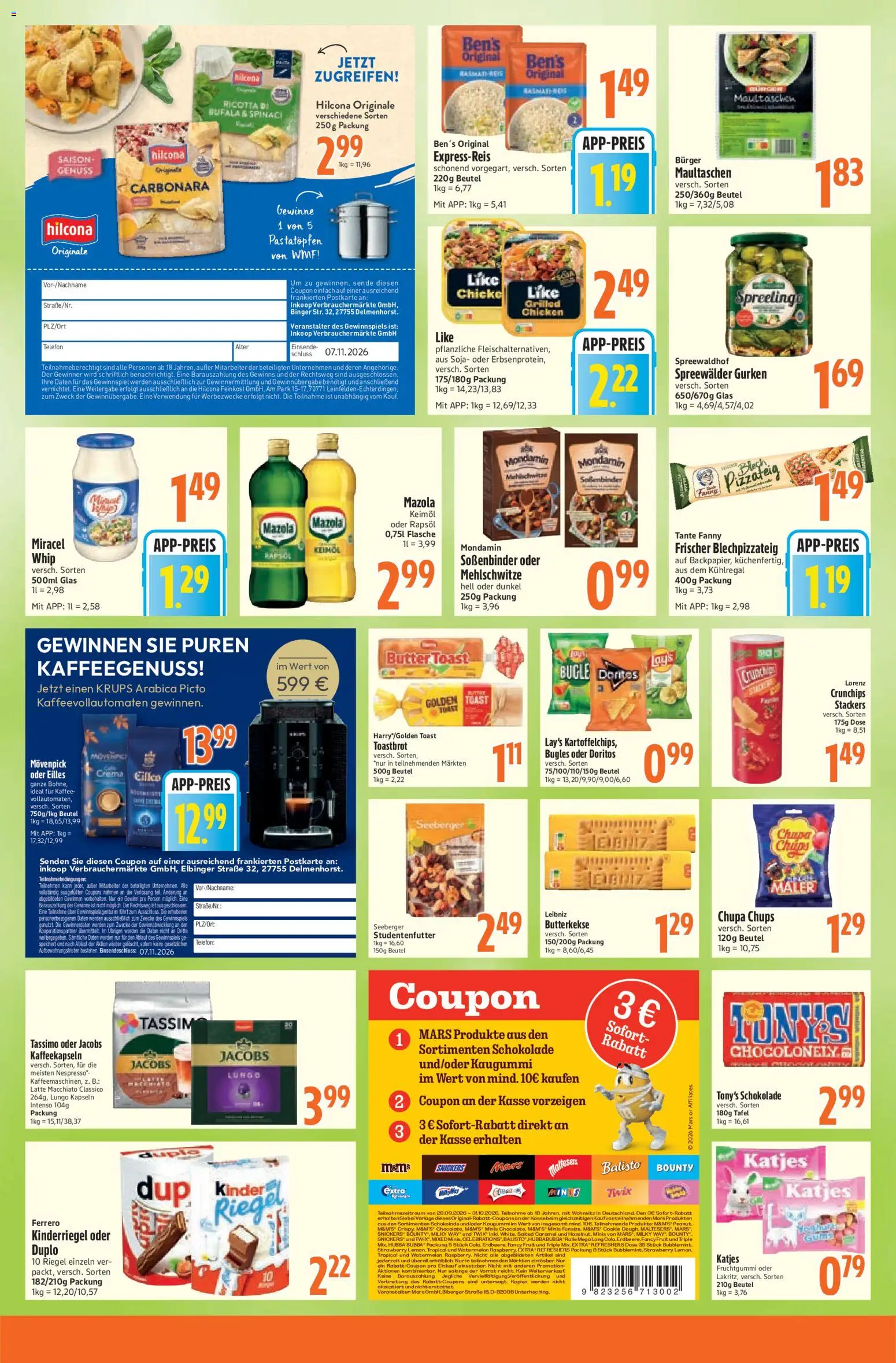 Inkoop Prospekt – gültig ab 26.10.2026 | Seite: 5 | Produkte: Toast, Schokolade, Kaugummi, Twix