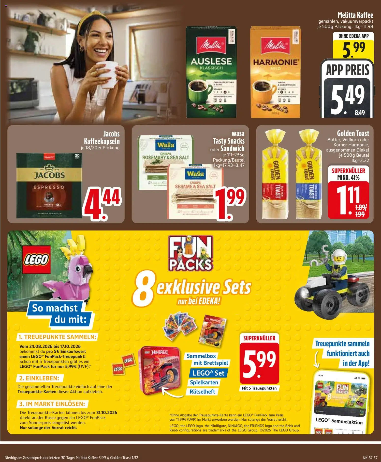{H1} | Pagina: 9 | Producten: Snacks, Toast, Sandwich, LEGO