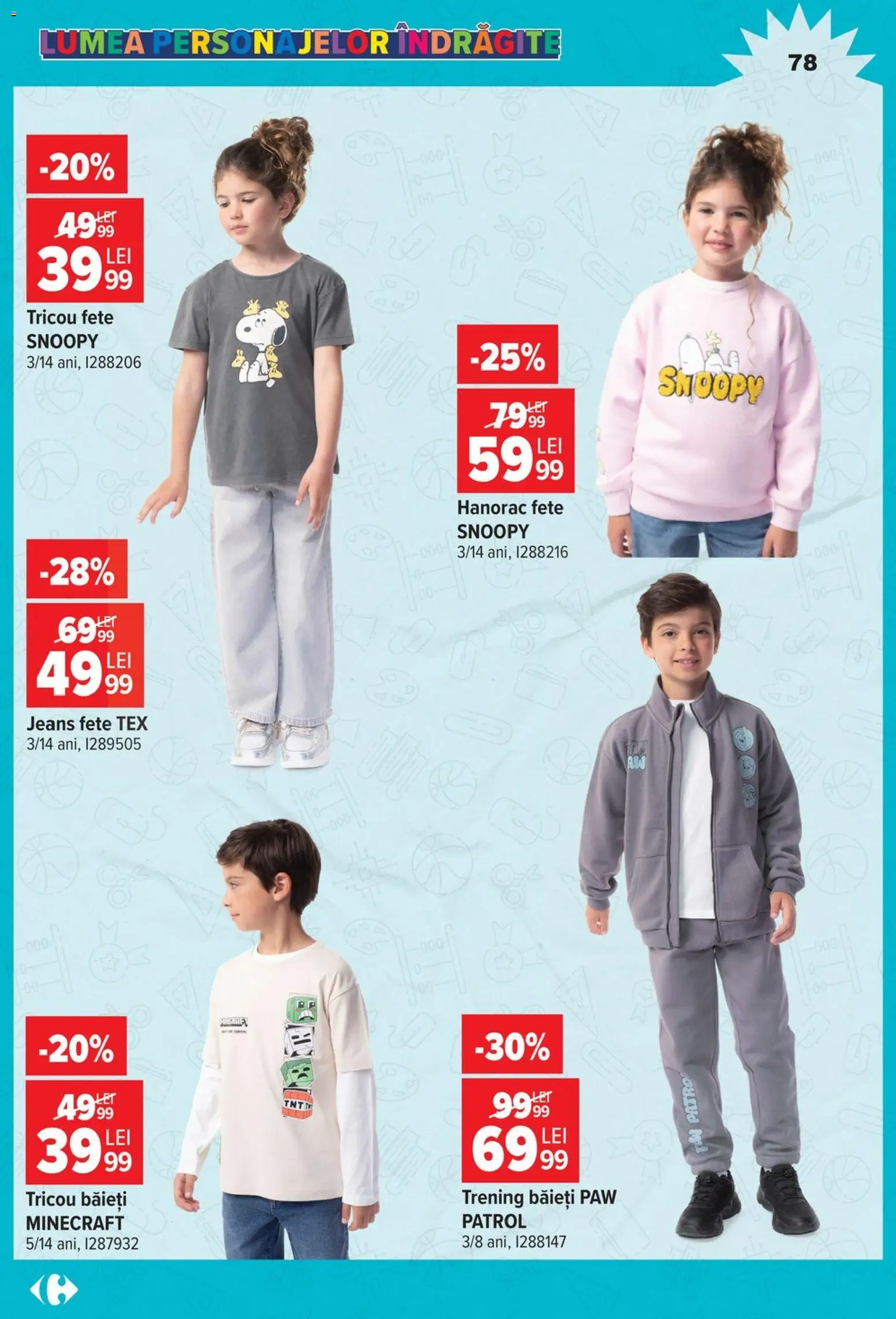 Noul catalog Carrefour – valabil de la 12.08.2026 | Pagină: 78 | Produse: Trening, Tricou, Hanorac, Tex
