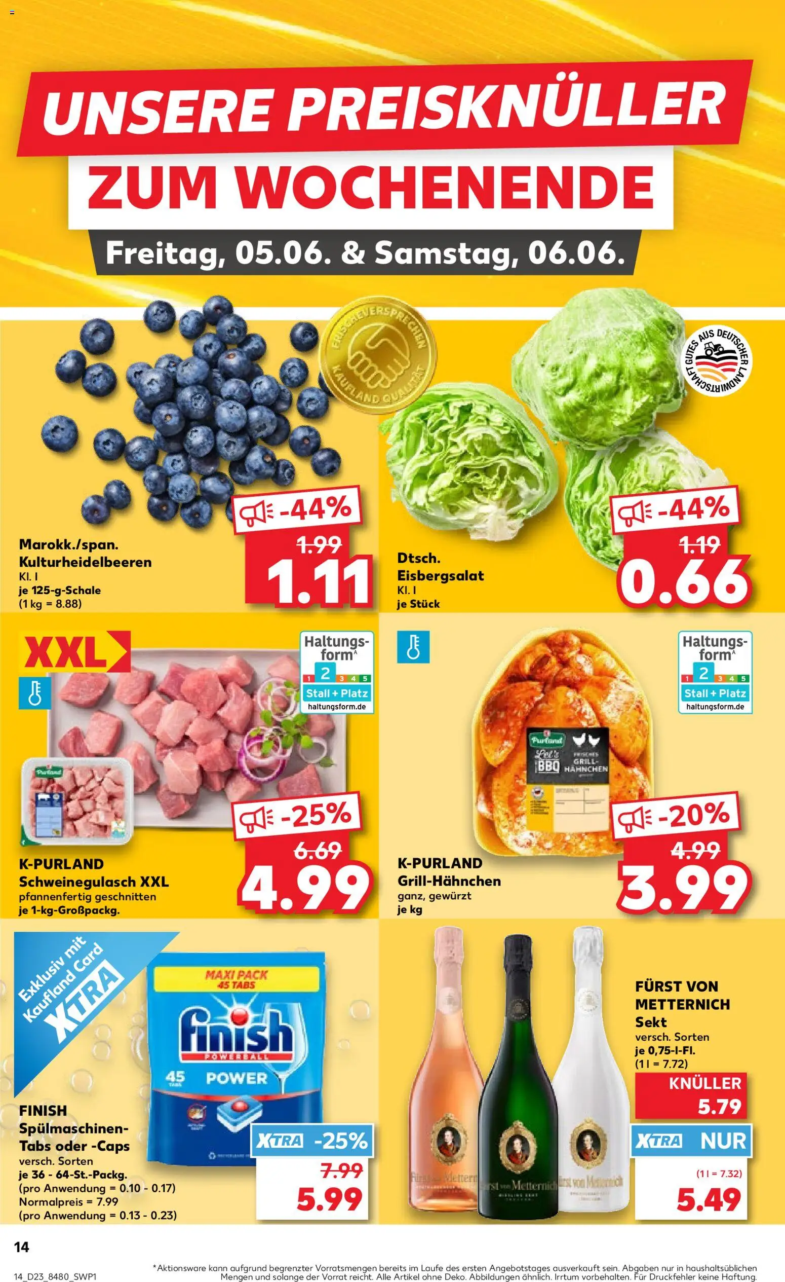 Kaufland Prospekt Speyer – gültig ab 04.06.2026 | Seite: 14 | Produkte: Schweinegulasch, Furst von metternich, Sekt, Finish