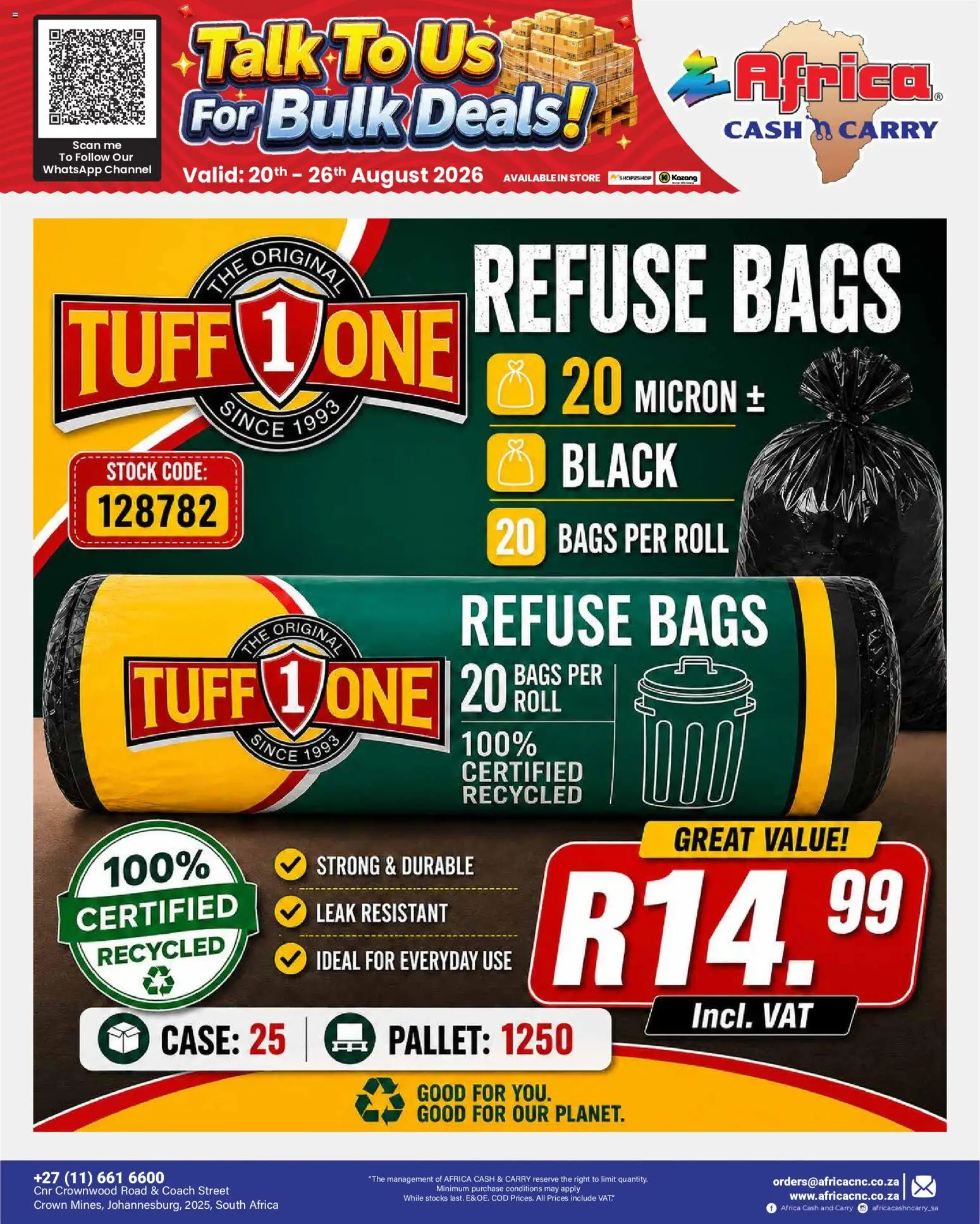 New Africa Cash & Carry catalogue – valid from 20/08/2026 | Page: 53 | Products: Case, Refuse bags, Stock