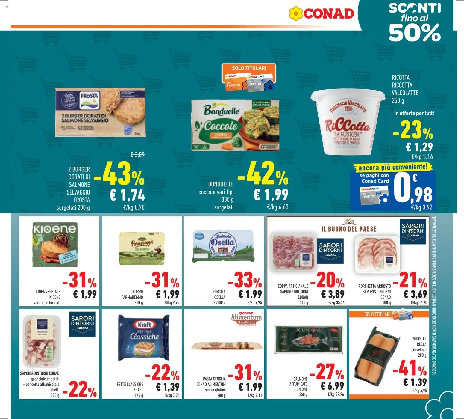 Volantino Conad del 11.03.2026 | Pagina: 21 | Prodotti: Arrosto, Salmone, Pancetta, Ricotta