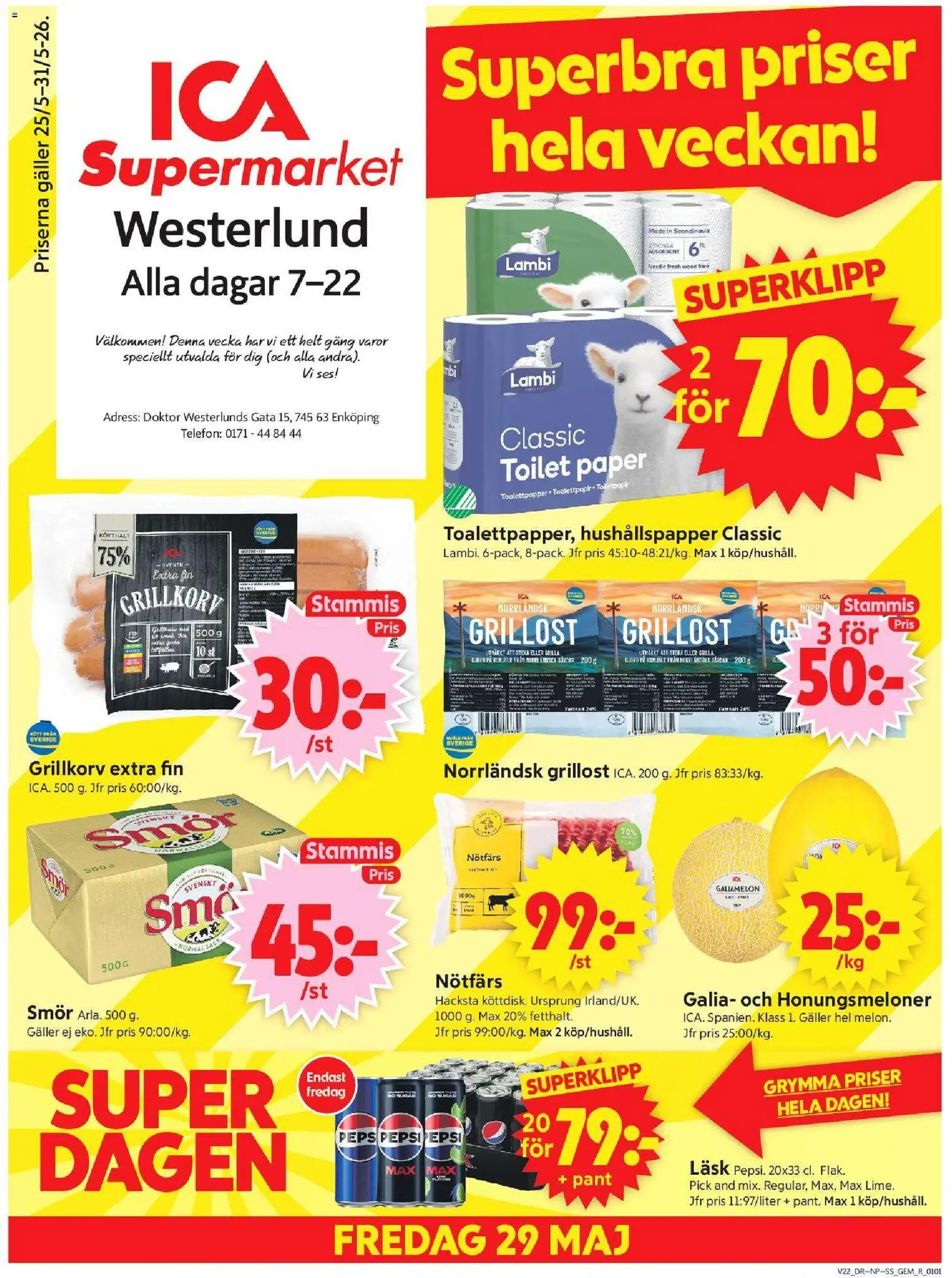 ICA Supermarket reklamblad aktuell från 25.05.2026 | Sida: 1