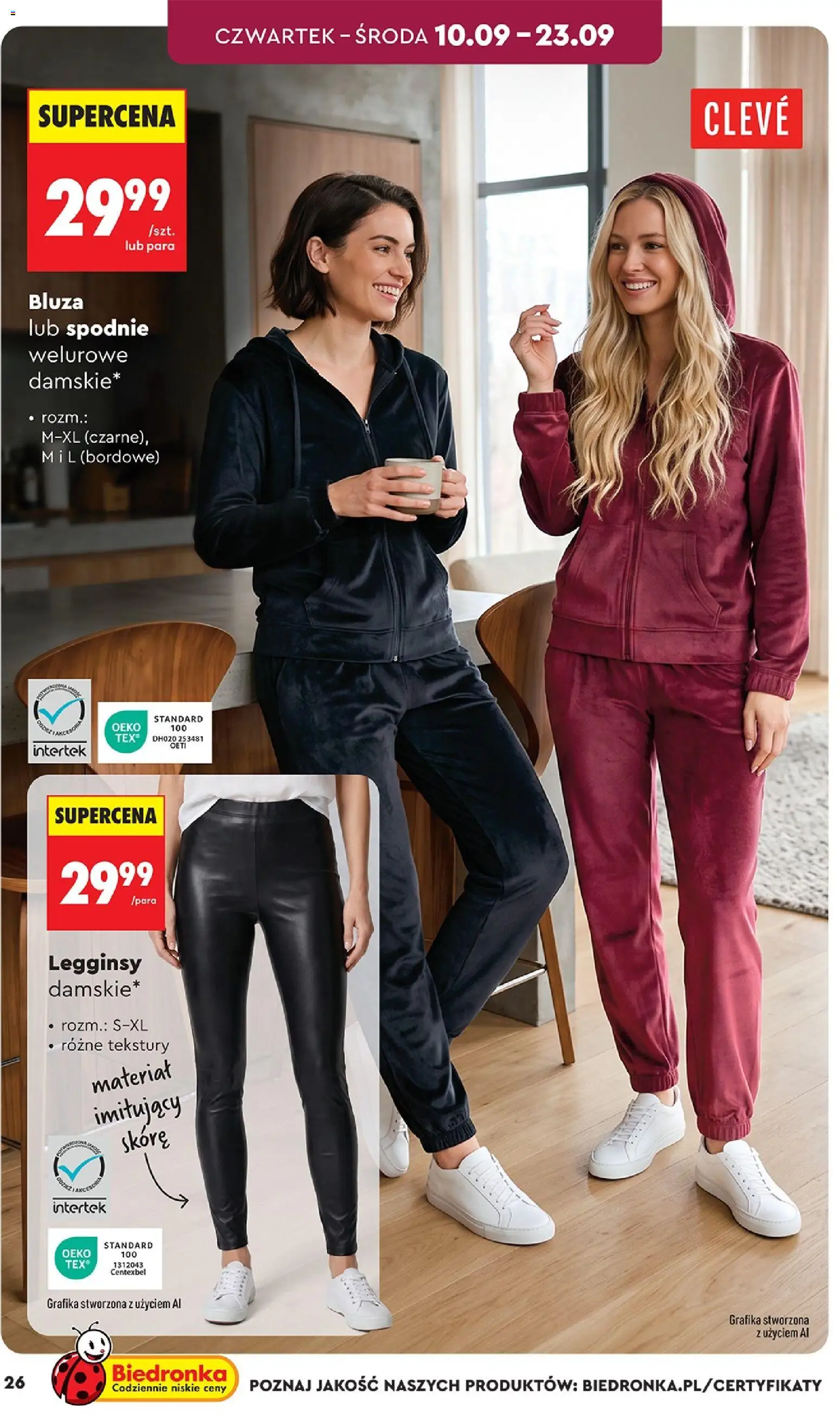 Biedronka gazetka - Hity i inspiracje od 05.09.2026 | Strona: 26 | Produkty: Spodnie, Legginsy, Legginsy damskie