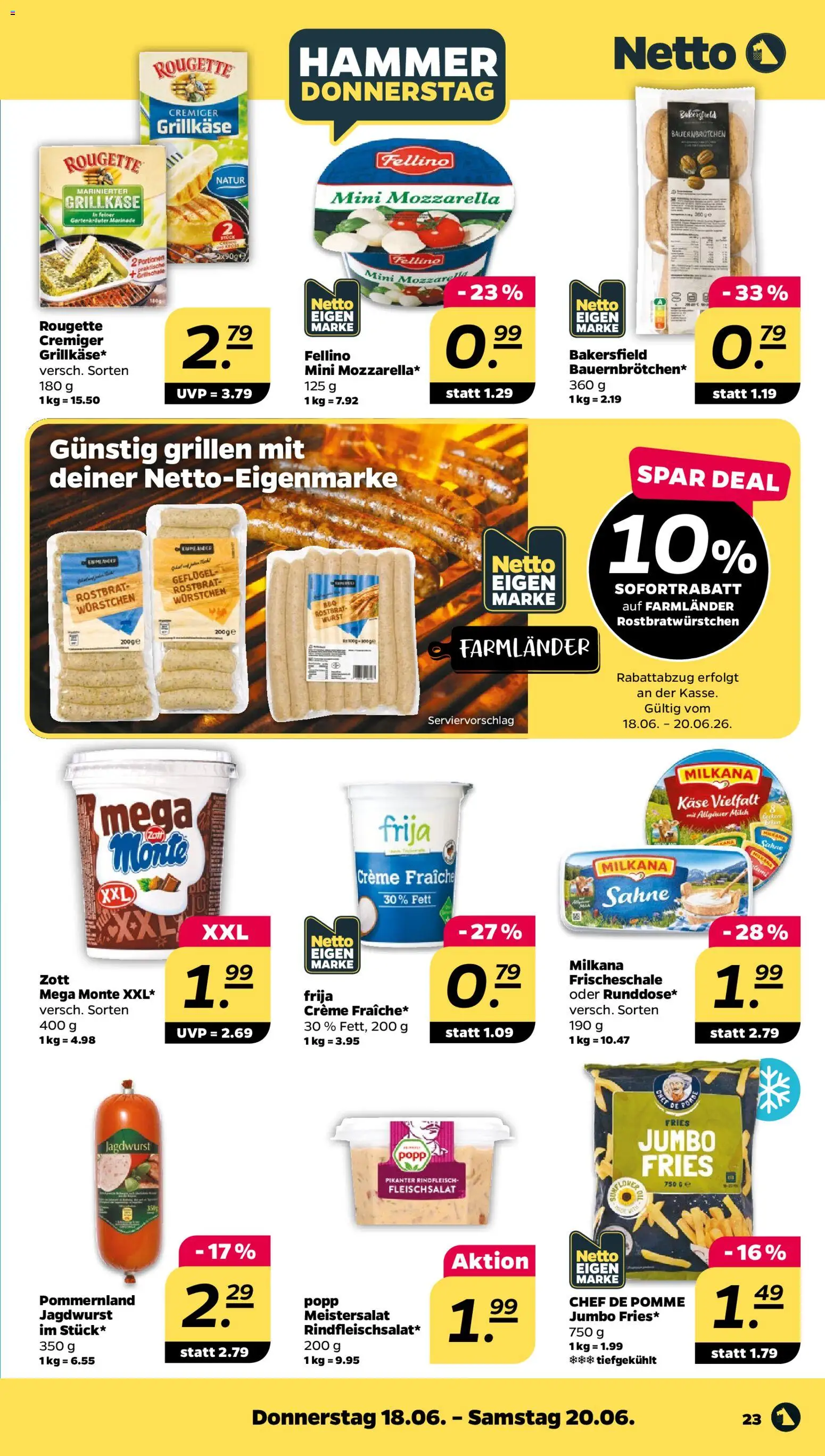 Netto Prospekt – gültig ab 15.06.2026 | Seite: 27 | Produkte: Milkana, Creme, Wurst, Rindfleisch