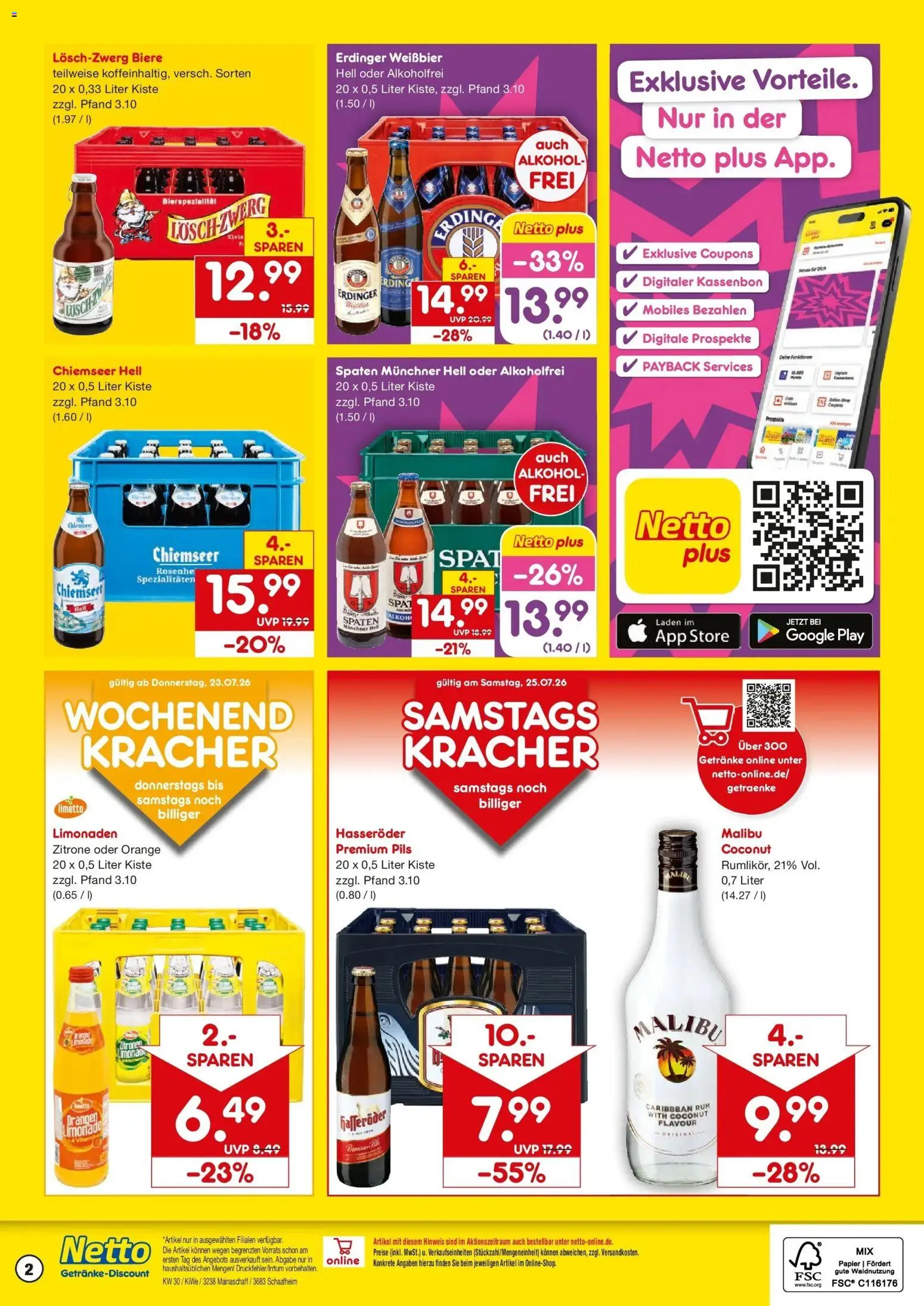 Netto Marken-Discount Prospekt Schaafheim – gültig ab 20.07.2026 | Seite: 2 | Produkte: Erdinger, Pils, Zitrone, Zitronen