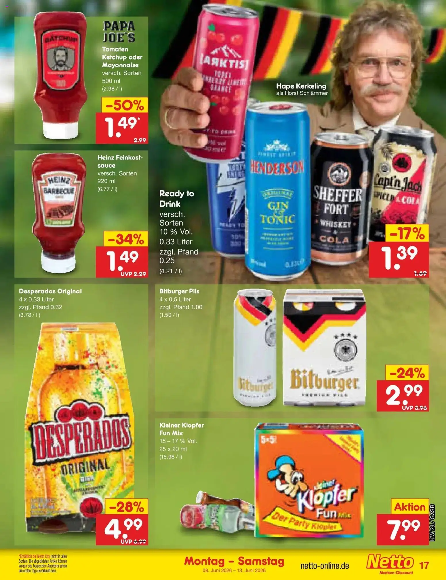 Netto Marken-Discount Prospekt Bremen-Lesum – gültig ab 08.06.2026 | Seite: 27 | Produkte: Bitburger, Cola, Mayonnaise, Whiskey