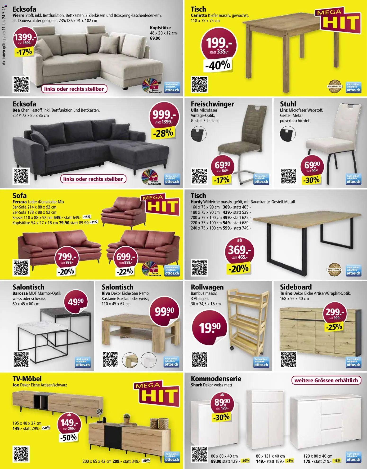 Otto's aktionen – gültig ab 11.05.2026 | Seite: 10 | Produkte: Tisch, Sessel, Stuhl, Ecksofa