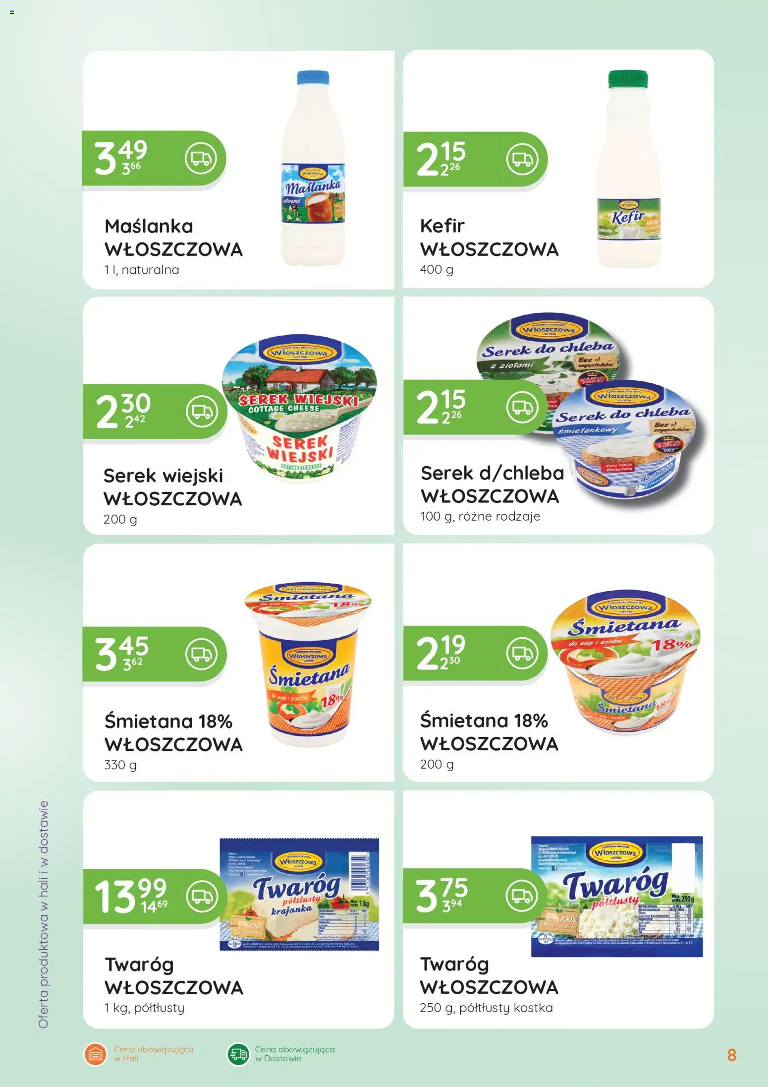 Eurocash gazetka - Oferta Handlowa od 29.06.2026 | Strona: 8 | Produkty: Kefir, Serek wiejski, Śmietana, Twaróg