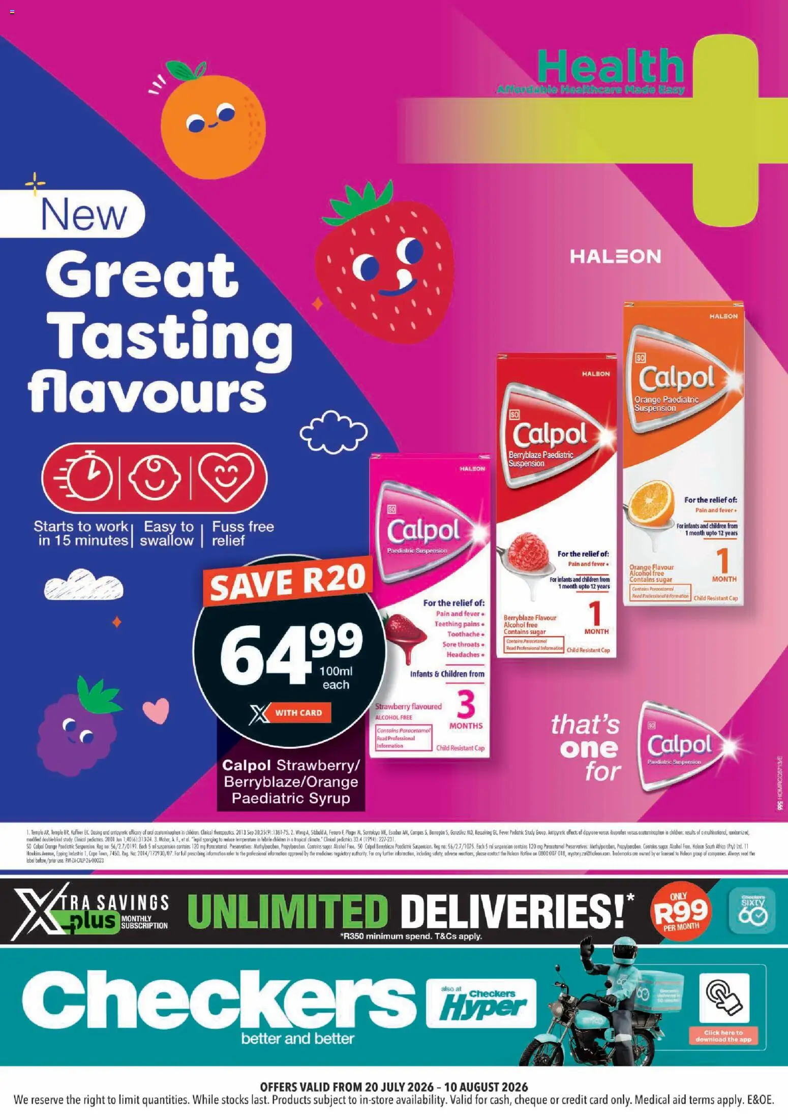 New Checkers catalogue – valid from 20/07/2026 | Page: 1 | Products: Cap, Syrup, Sugar