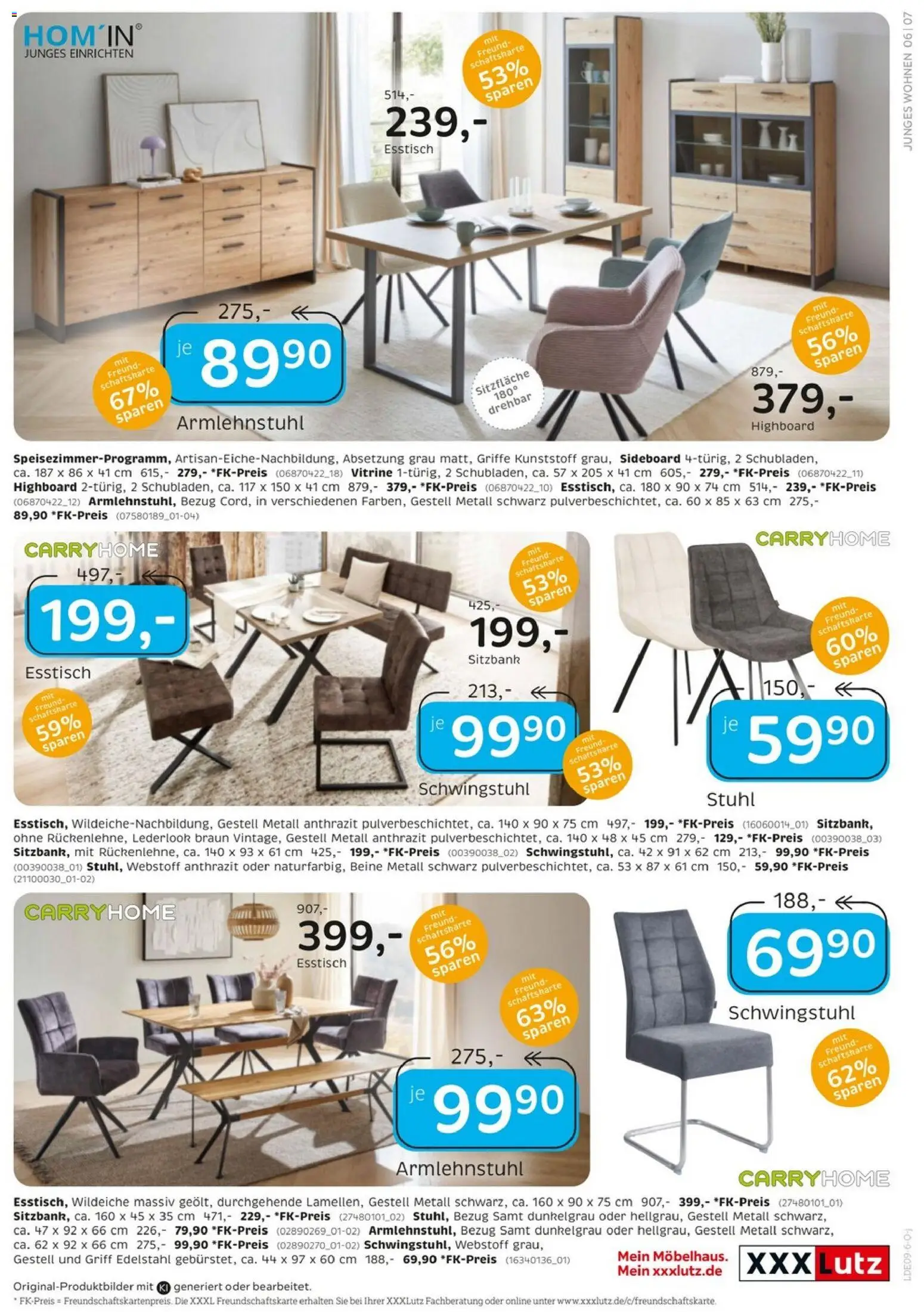 XXXLutz Junges Wohnen – gültig ab 29.08.2026 | Seite: 7 | Produkte: Sideboard, HIghboard, Sitzbank, Vitrine