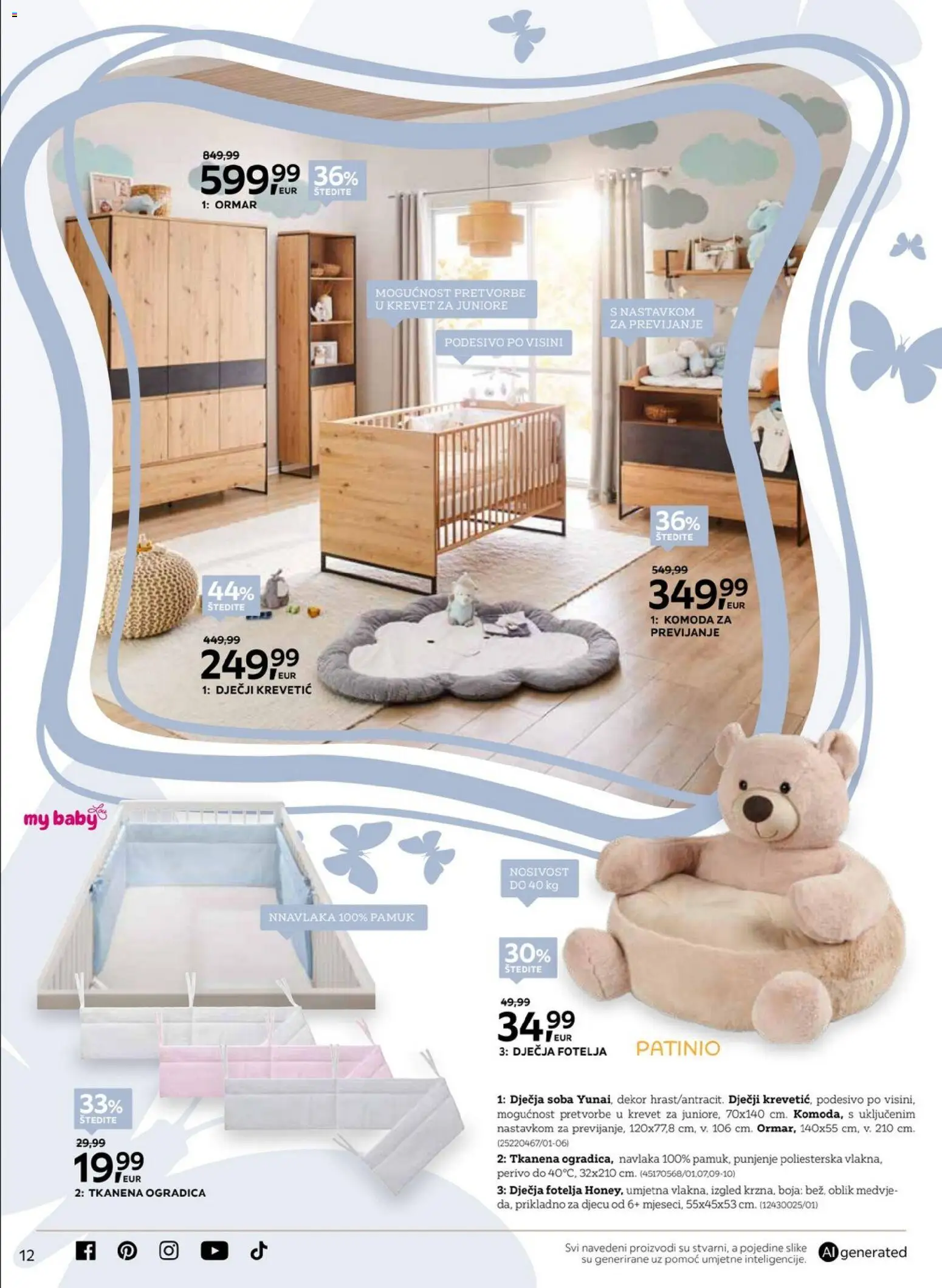 Lesnina katalog | vrijedi od 10.09.2026 | Stranica: 12 | Proizvodi: Krevet, Ormar, Komoda, Fotelja