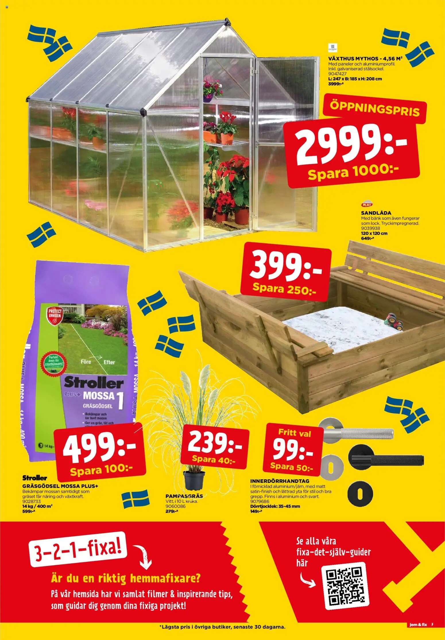Jem & Fix reklamblad aktuell från 26.05.2026 | Sida: 7 | Produkter: Växthus, Bänk, Mössa