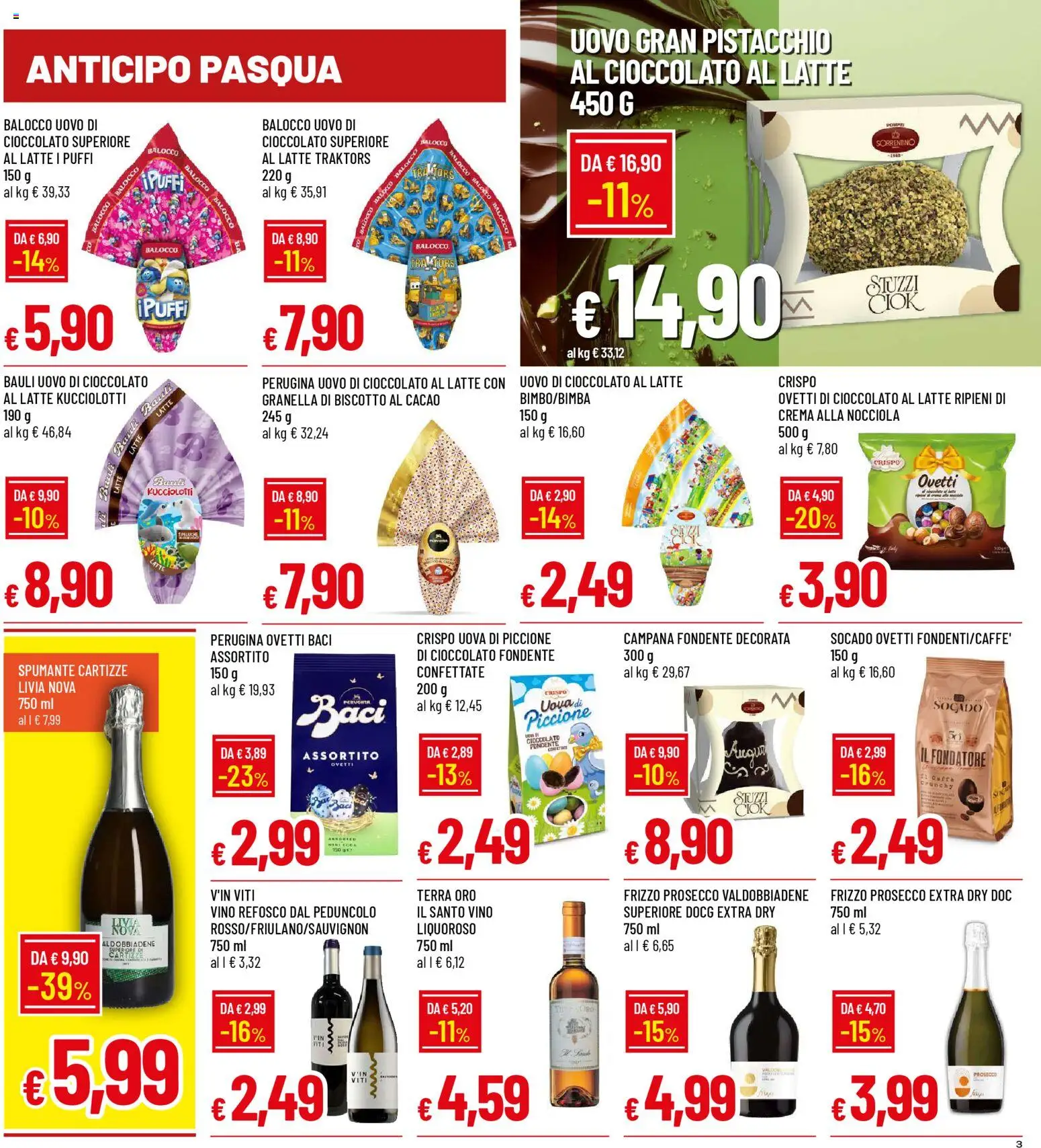 Volantino Famila del 12.03.2026 | Pagina: 3 | Prodotti: Latte, Vino, Spumante, Cacao