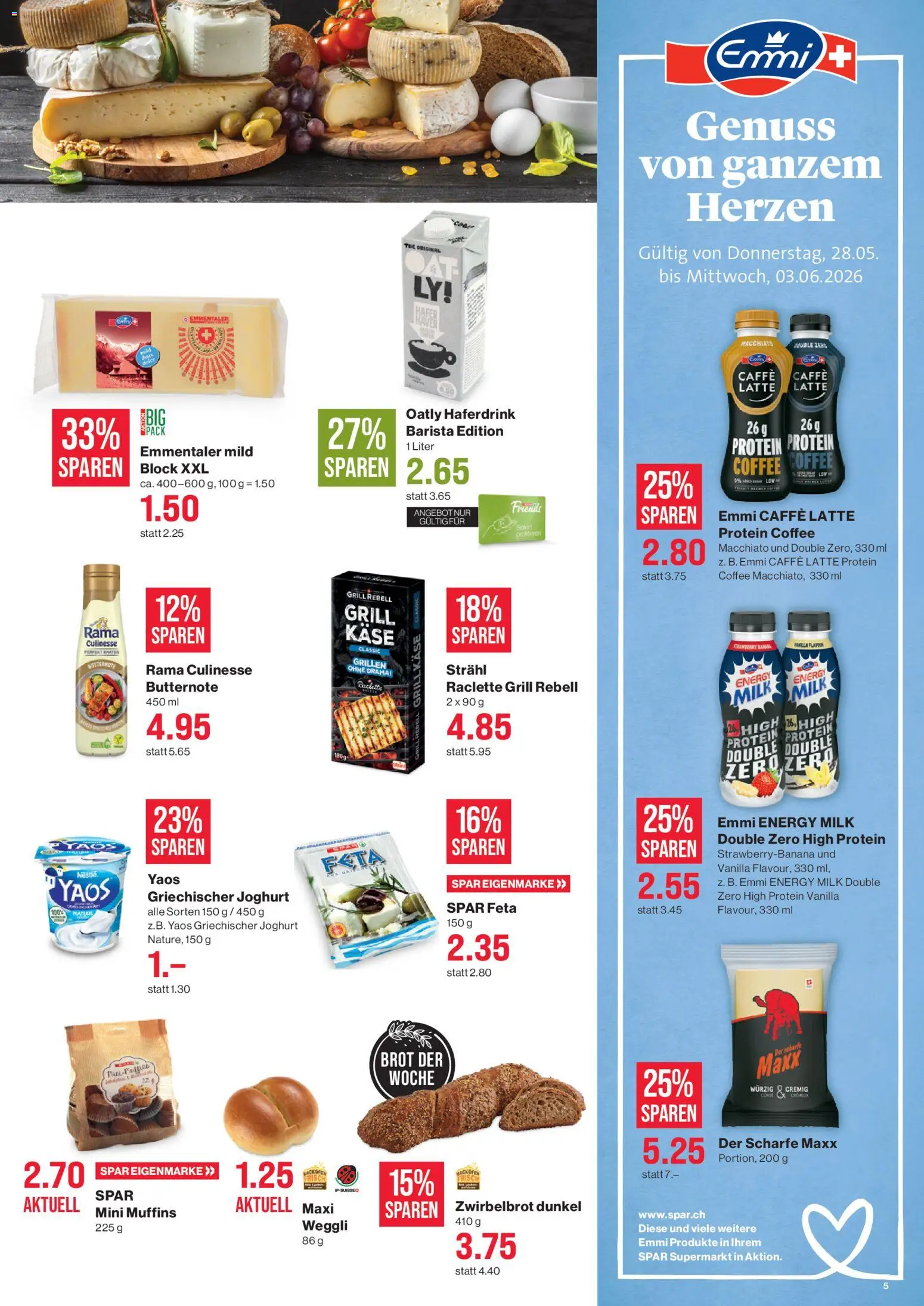 SPAR - SPAR Handels AG – gültig ab 28.05.2026 | Seite: 5 | Produkte: Joghurt, Brot, Raclette, Grill