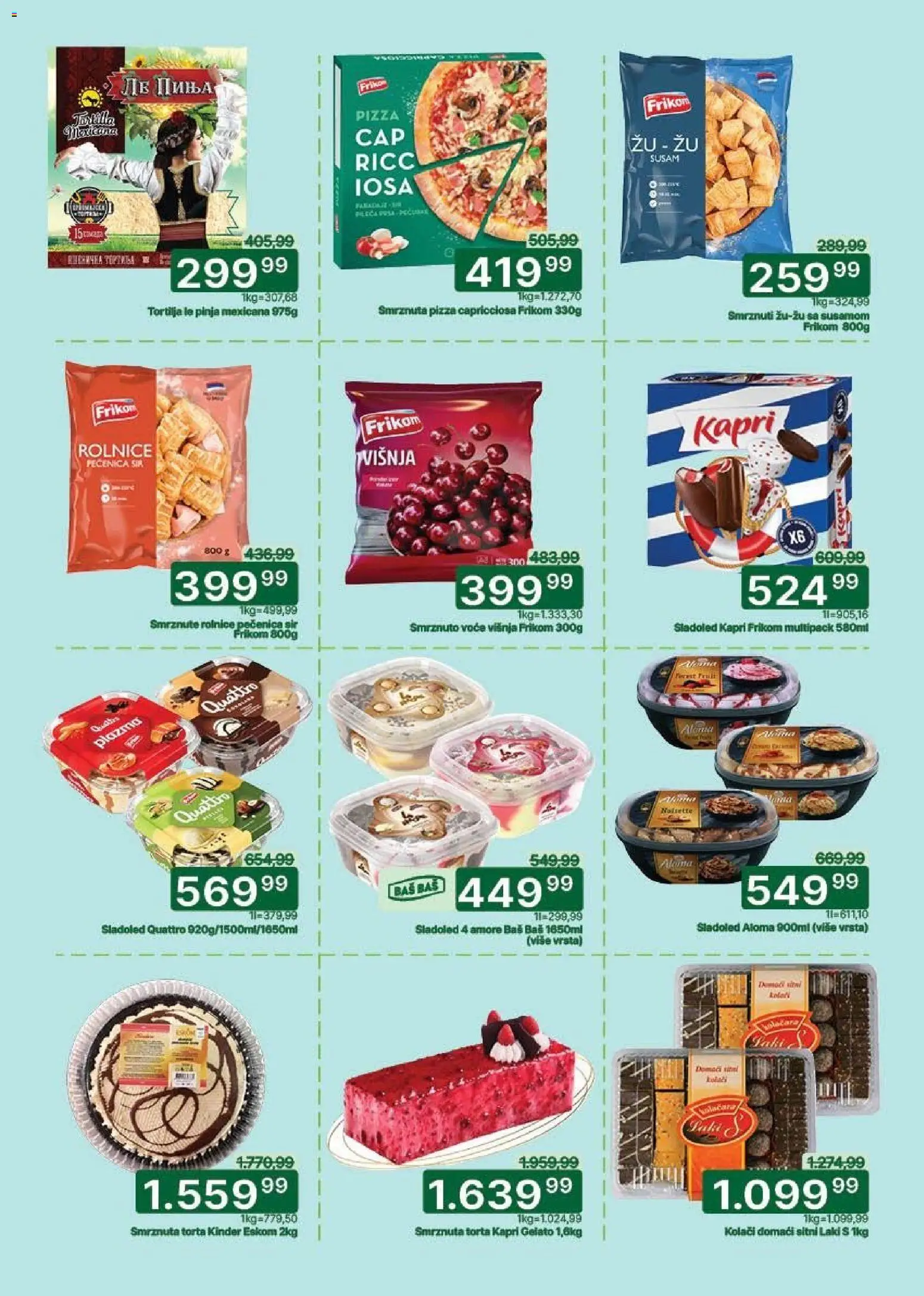 Univerexport katalog - važi od 27.04.2026 | Strana: 11 | Proizvode: Sladoled, Višnja, Pečenica, Torta