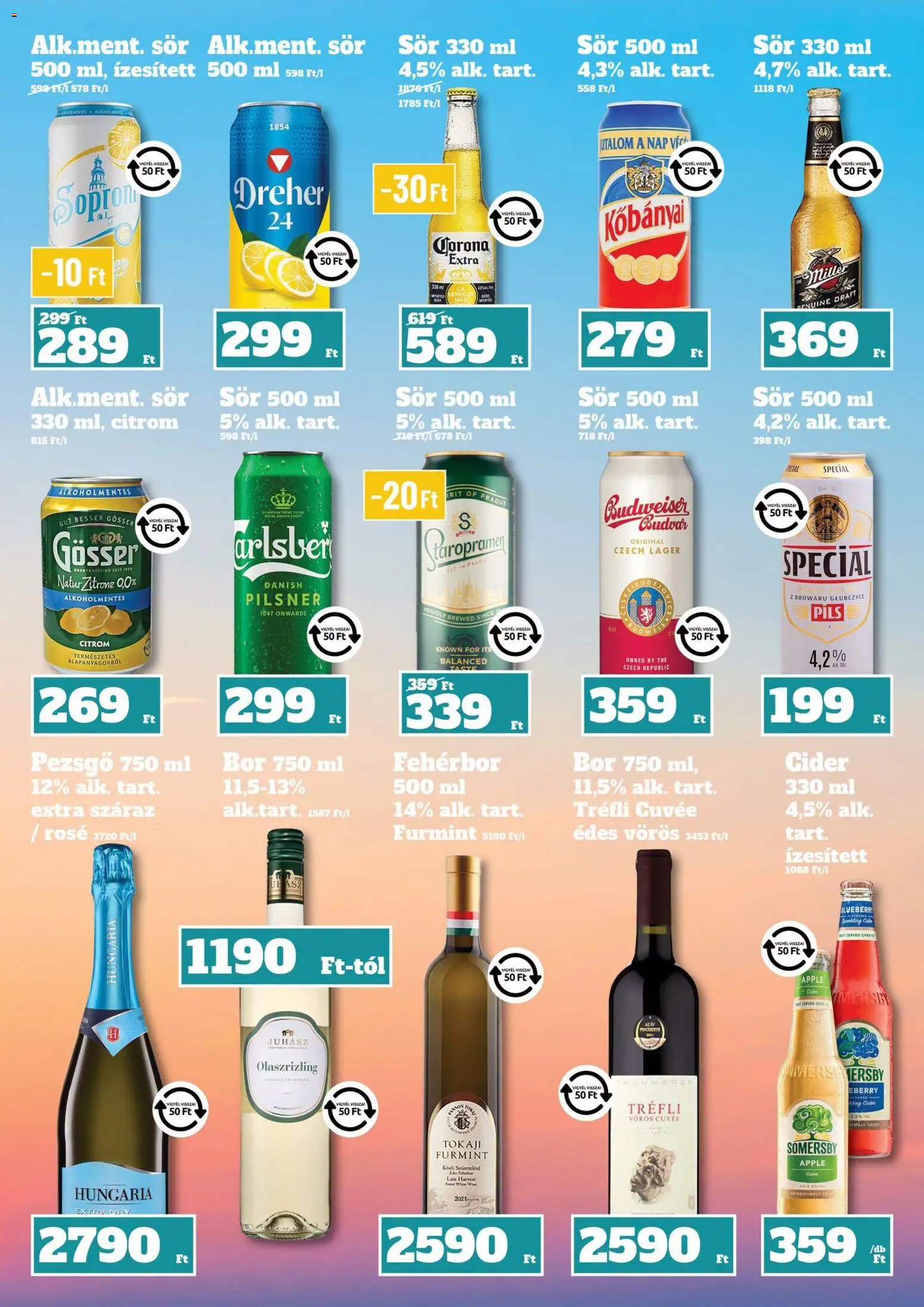 Family Diszkont akciós ujság - amely érvényes a következő dátumtól: 2026.08.27. | Oldal: 21 | Termékek: Miller, Pezsgő, Cider, Bor