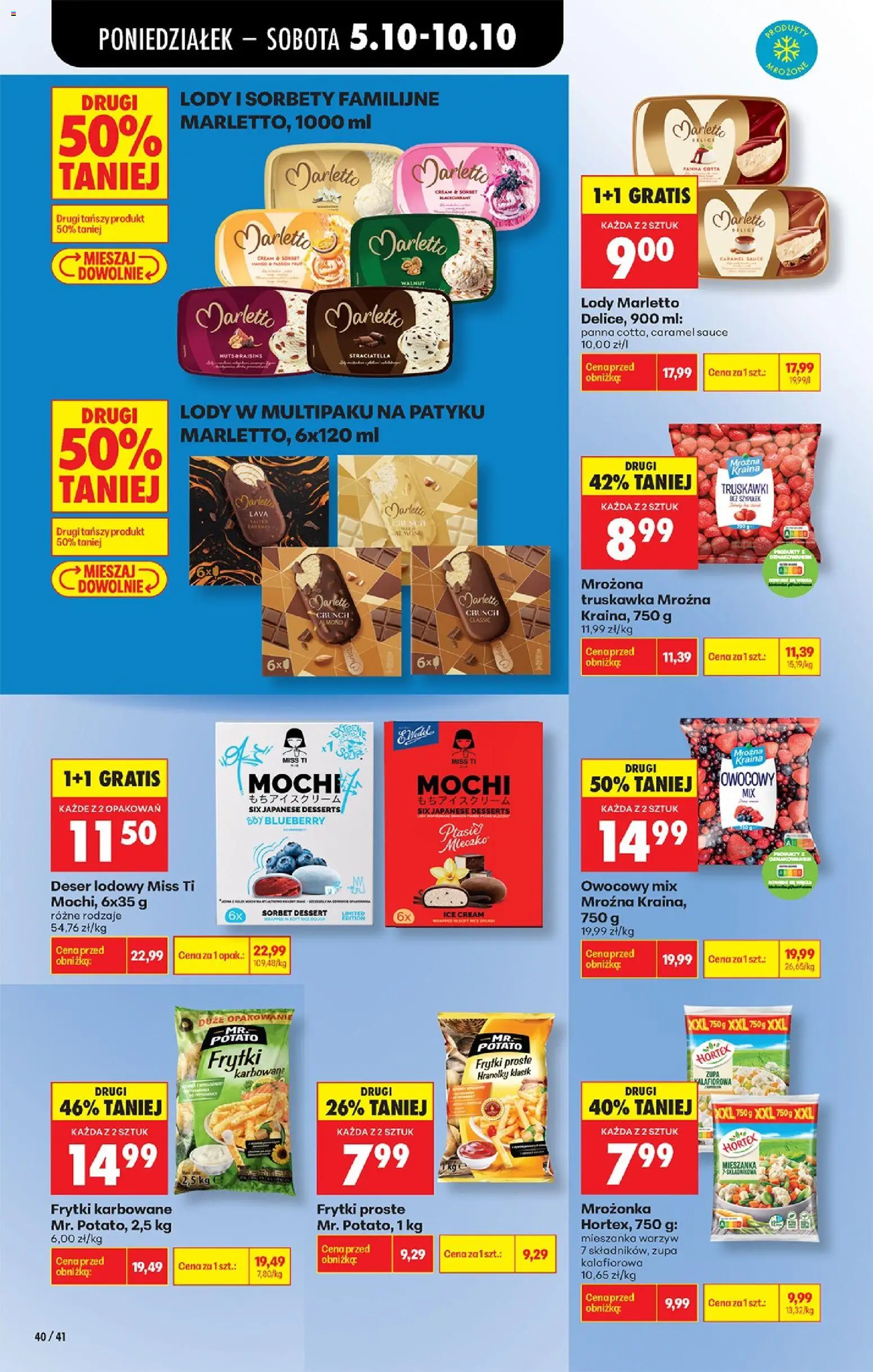 Biedronka Polsko leták - Codziennie niskie ceny od 05.10.2026 | Strana: 54 | Produkty: Mochi, Hranolky, Panna cotta, Sorbet