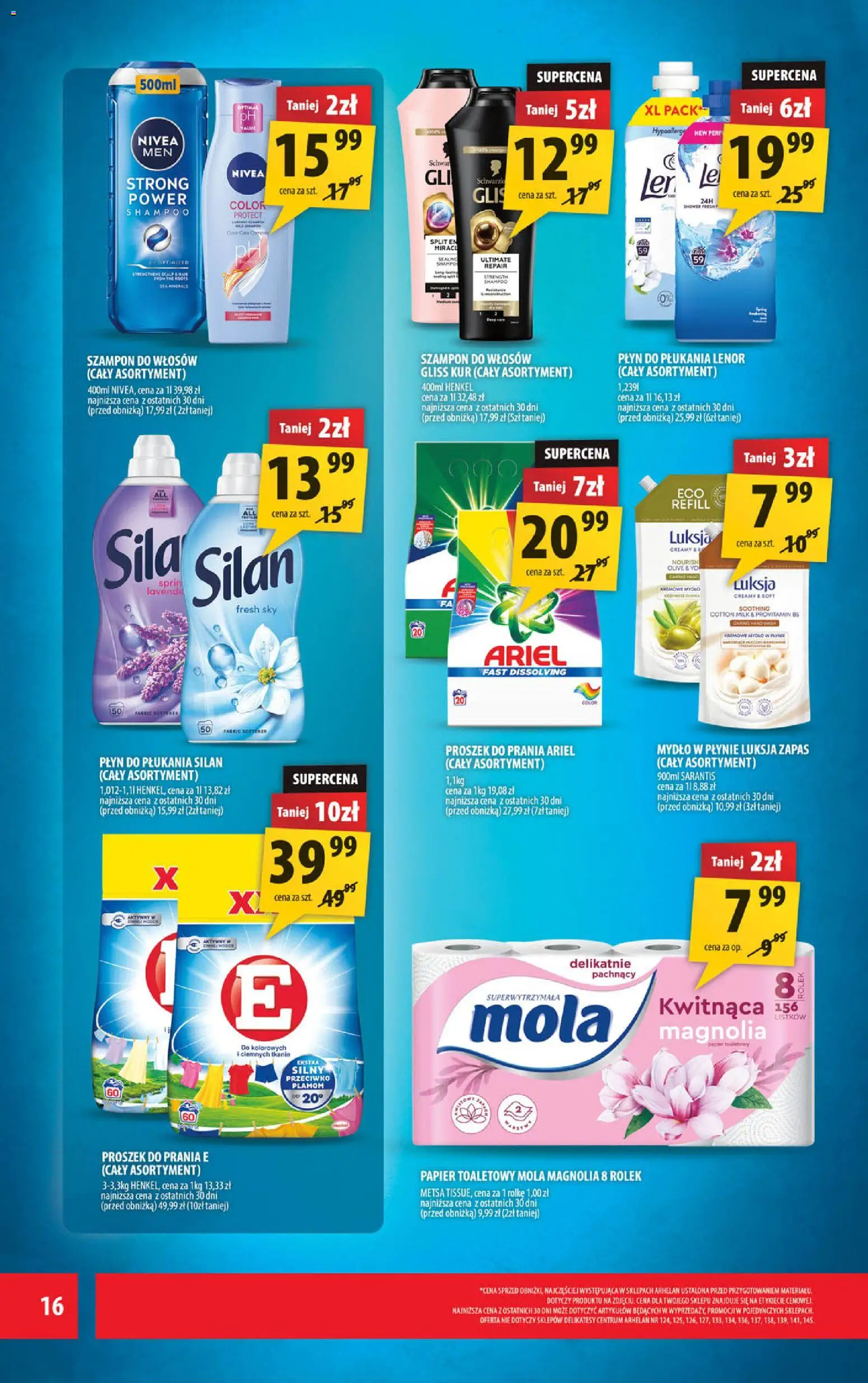 Arhelan gazetka od 28.08.2026 | Strona: 16 | Produkty: Płyn do płukania, Płyn do płukania Lenor, Mydło, Proszek do prania