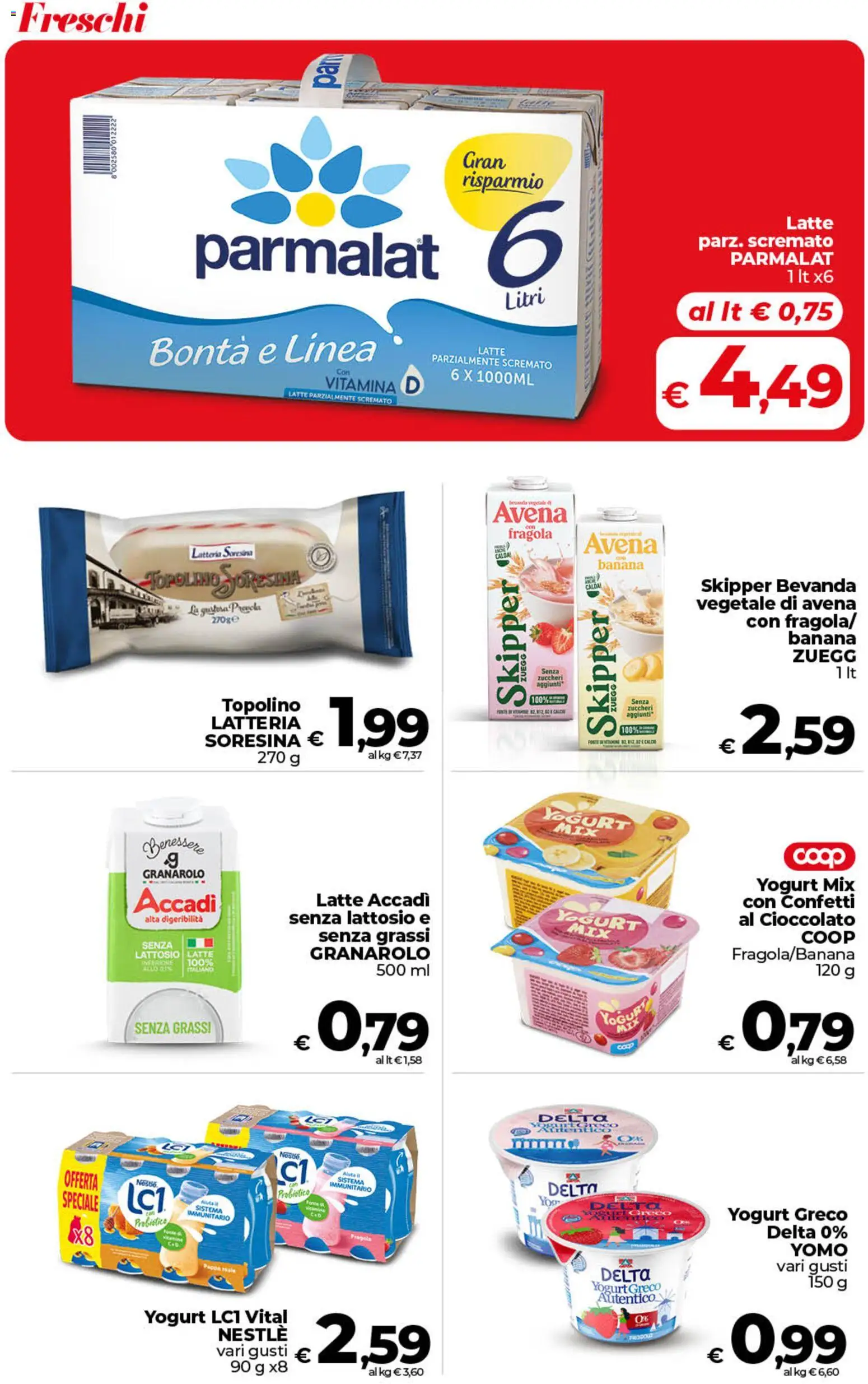 Volantino COOP del 07.04.2026 | Pagina: 14 | Prodotti: Yogurt greco, Cioccolato, Latte, Latte parzialmente scremato