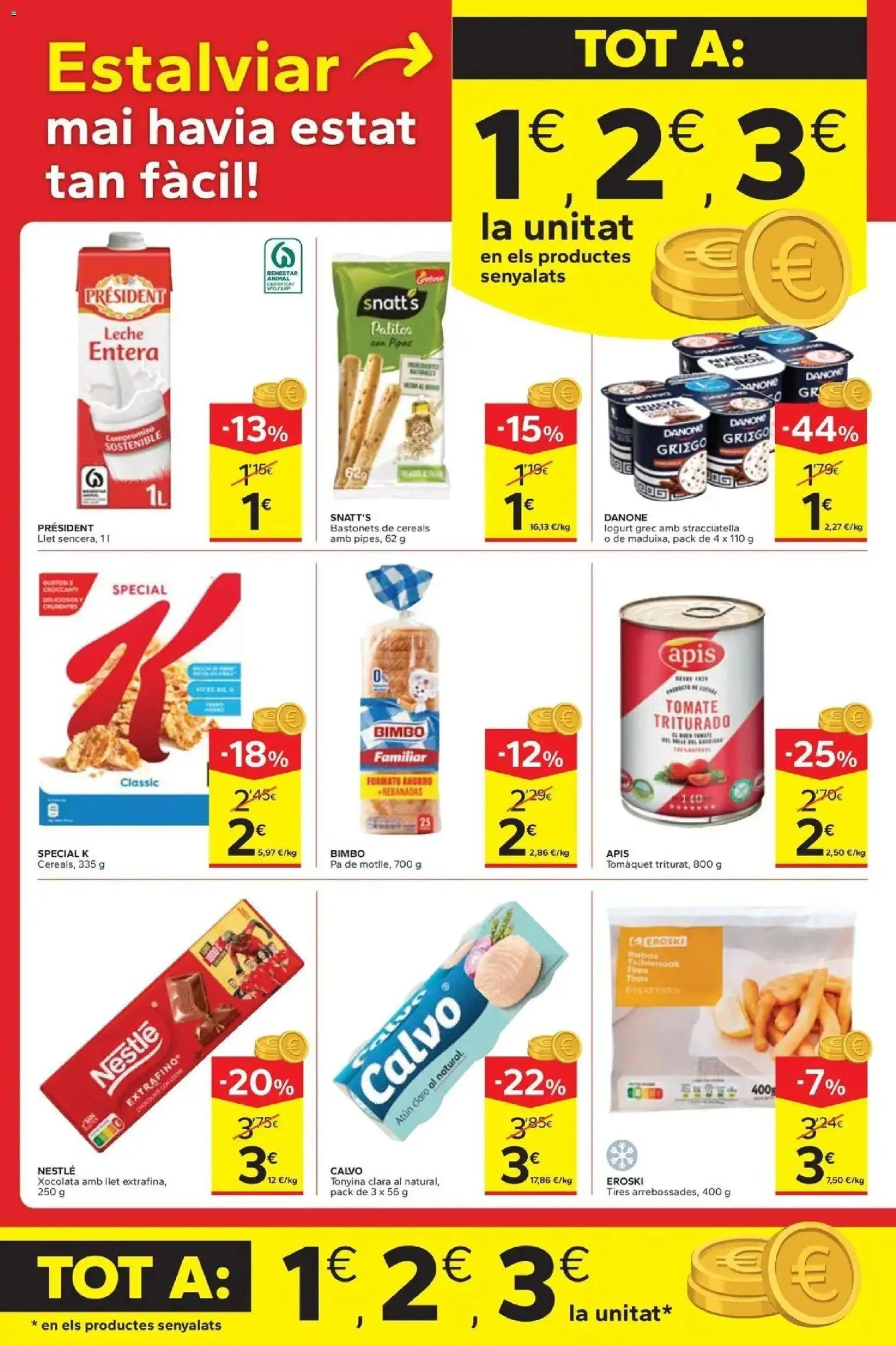 Caprabo - Estalvia des de la primera unitat │ válido desde el 17/09/2026 | Página: 2 | Productos: Leche, Atún, Tomate, Atún claro