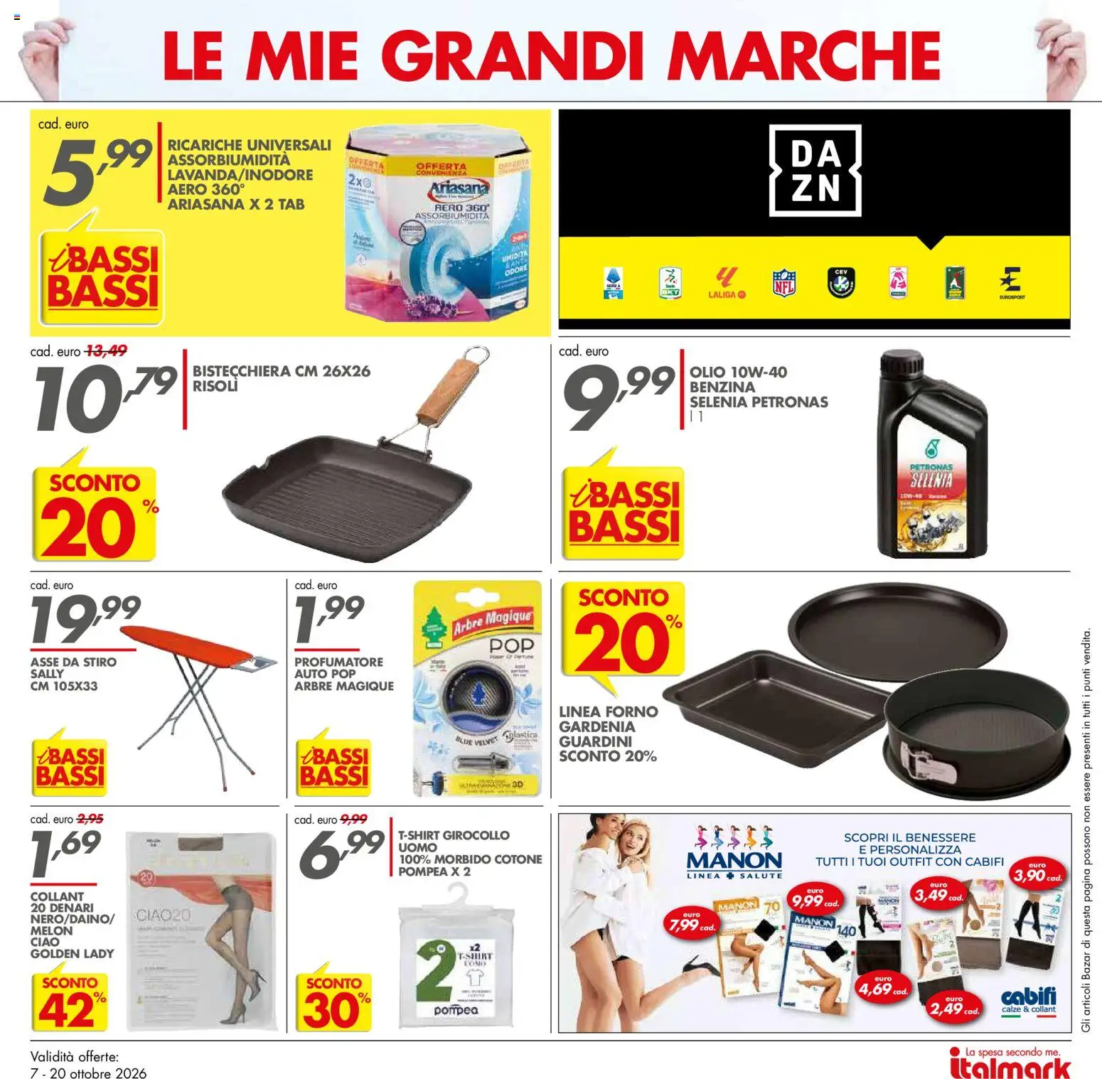 Volantino Italmark del 07/10/2026 | Pagina: 19 | Prodotti: Asse da stiro, Bistecchiera, Olio, Forno