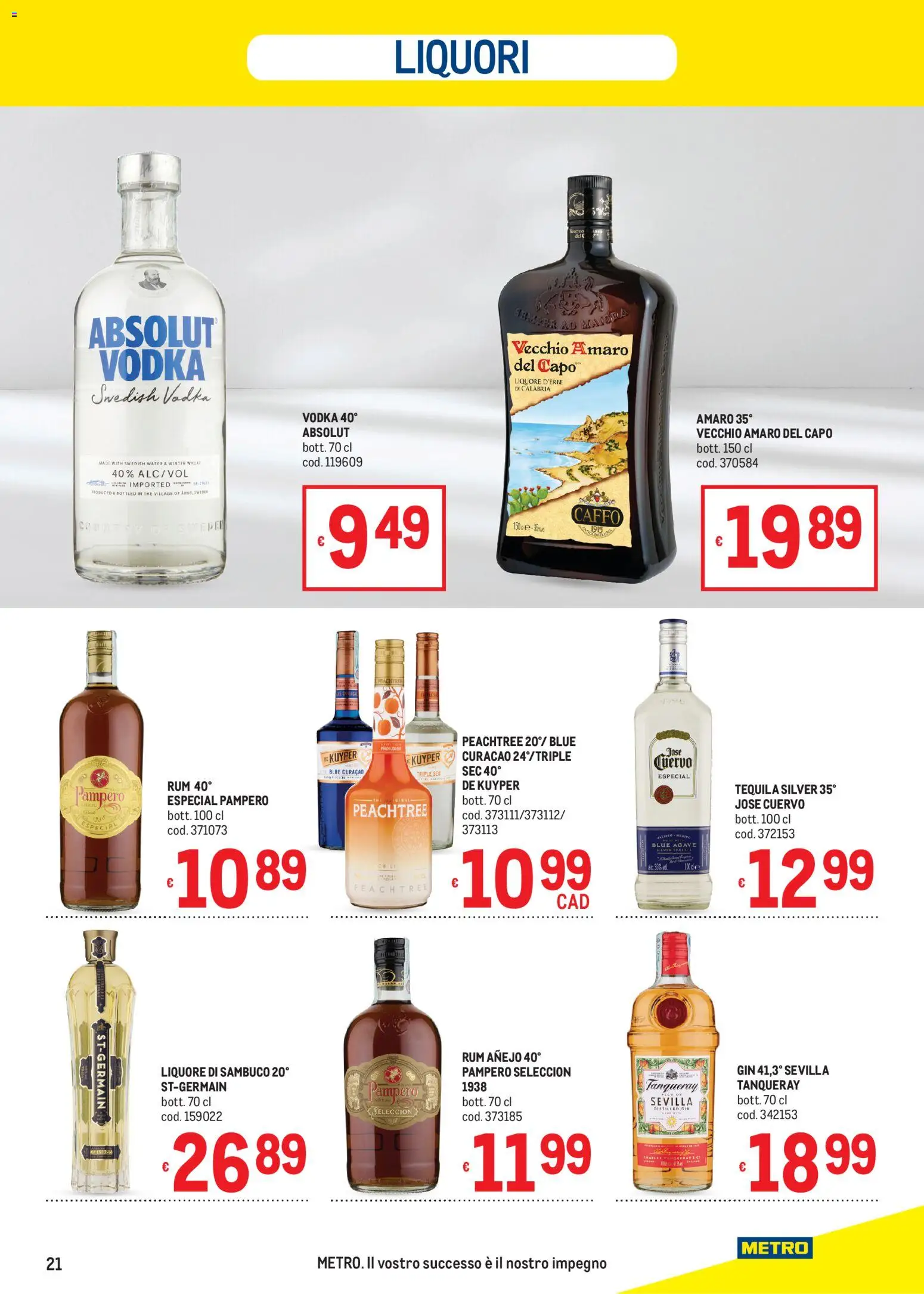 Volantino Metro del 28.05.2026 | Pagina: 21 | Prodotti: Gin, Vodka, Rum, Amaro