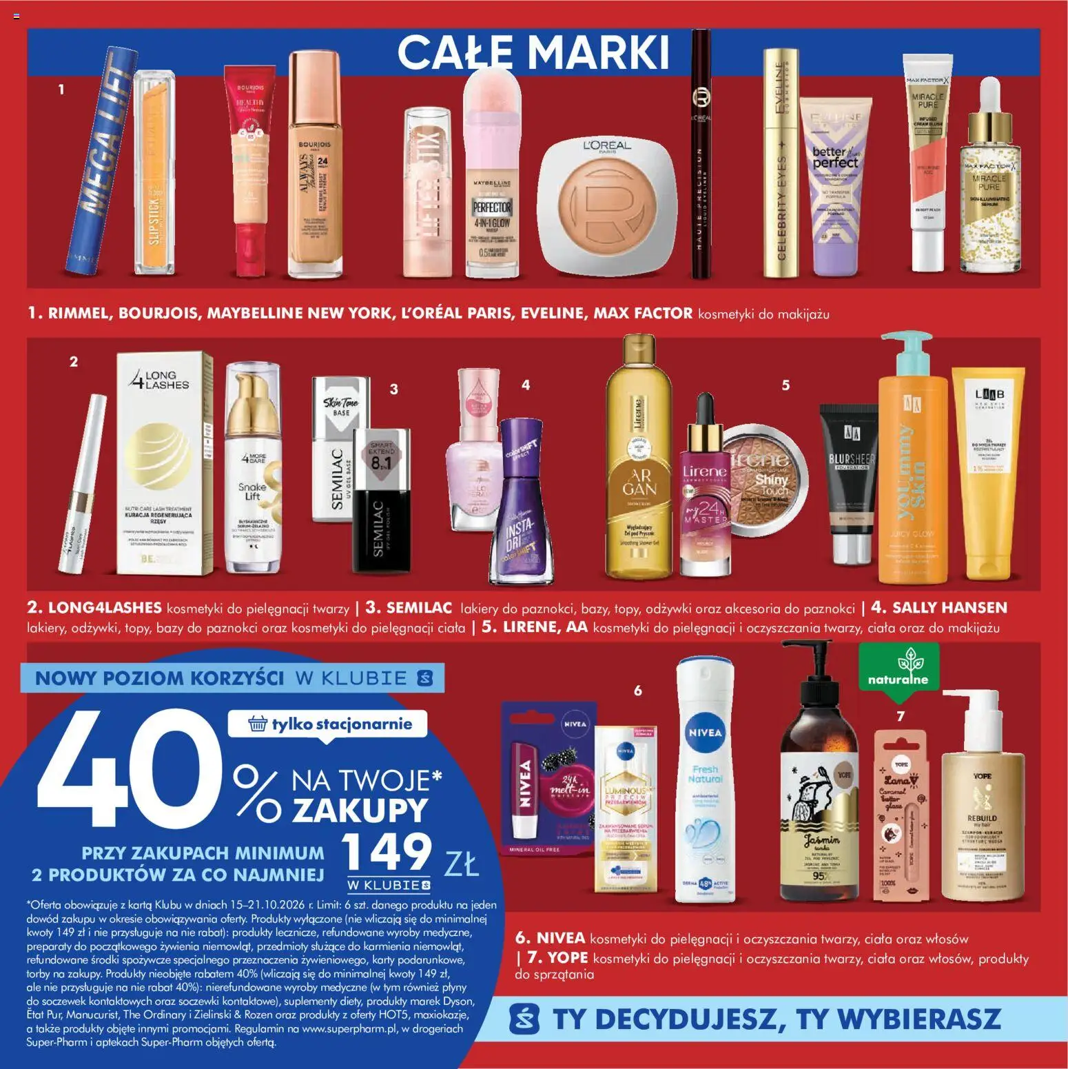 Super-pharm gazetka od 15.10.2026 | Strona: 5 | Produkty: Karta, Kosmetyki, Kosmetyki do makijażu, Lakiery