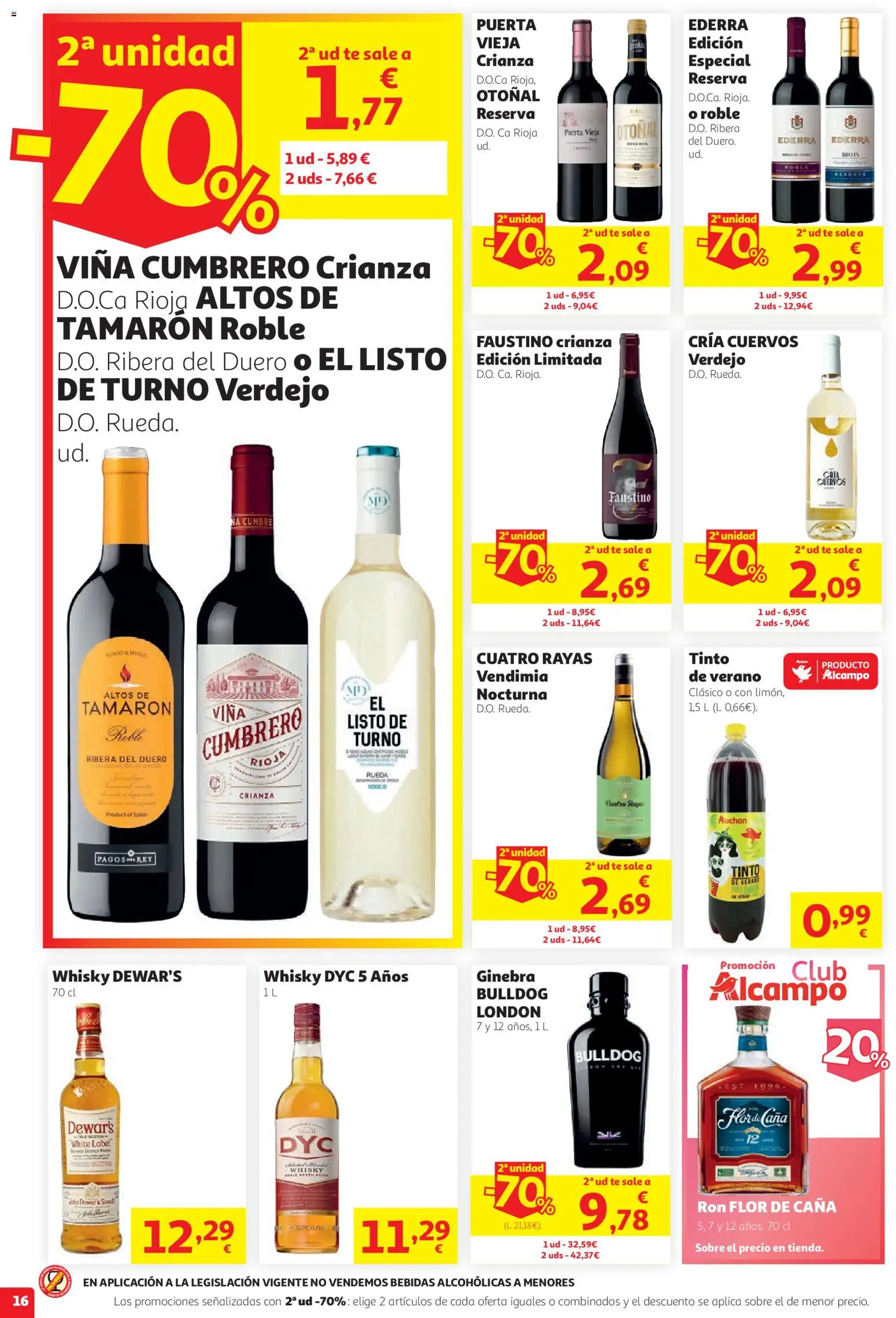 Alcampo folleto │ válido desde el 27/08/2026 | Página: 16 | Productos: Ginebra, Té, Whisky, Bebidas