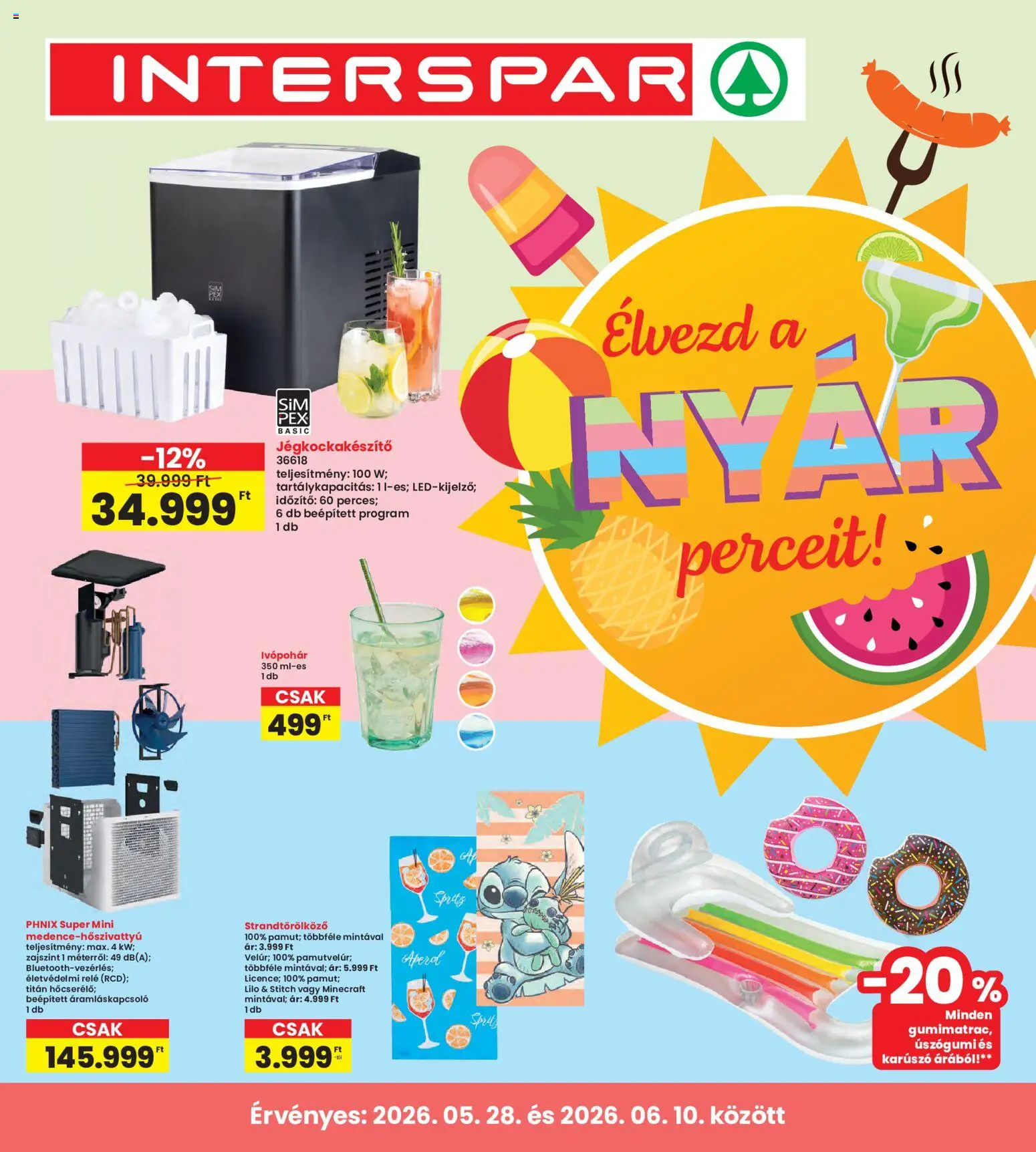 Interspar akciós ujság - amely érvényes a következő dátumtól: 28.05.2026 | Oldal: 1 | Termékek: Aperol, Strandtörölköző