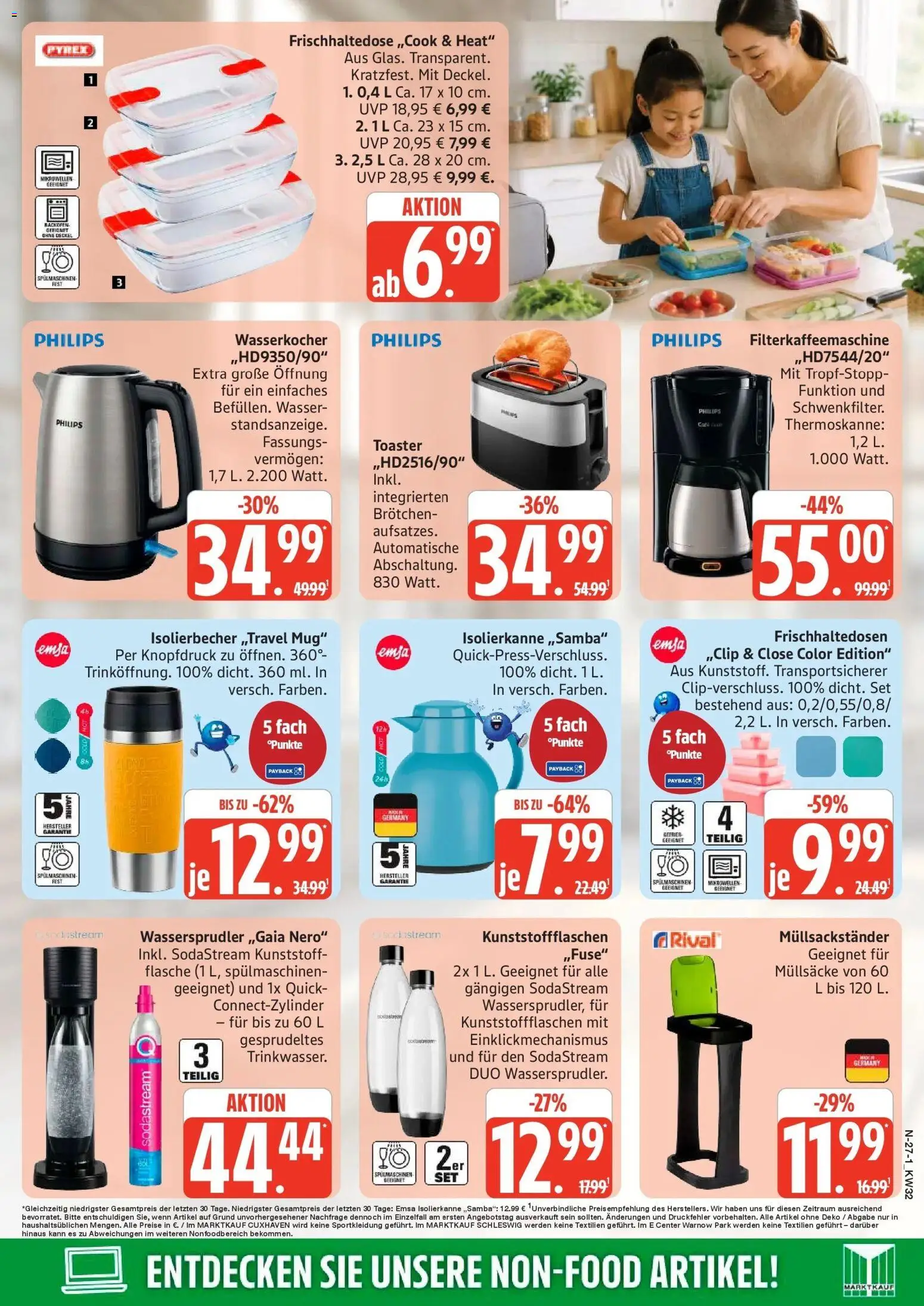 Marktkauf Prospekt Buxtehude (ab 03.08.2026) » Angebote online | Seite: 27 | Produkte: Wasserkocher, Toaster, Wasser, Sodastream
