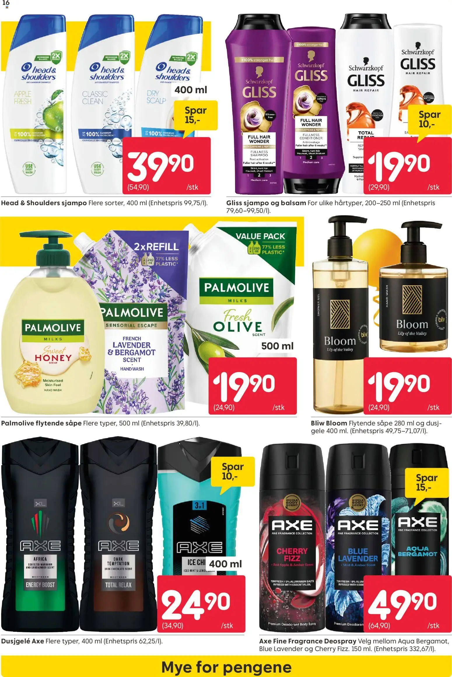 {H1} | Side: 16 | Produkter: Dusjgelé, Body Wash, Jupe en jean, Shampoo