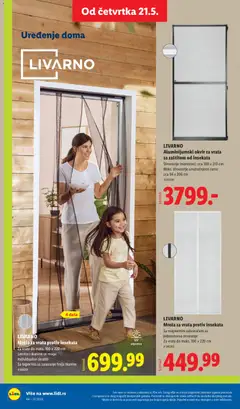 LIVARNO Mreža za vrata protiv insekata, Za vrata do maks. 100 x 220 cm. Letvica i tkanina se mogu individualno skratiti. Sa tegovima za zatezanje linija tkanine - pregled Lidl kataloga - važi od 21.05.2026 | Strana: 82