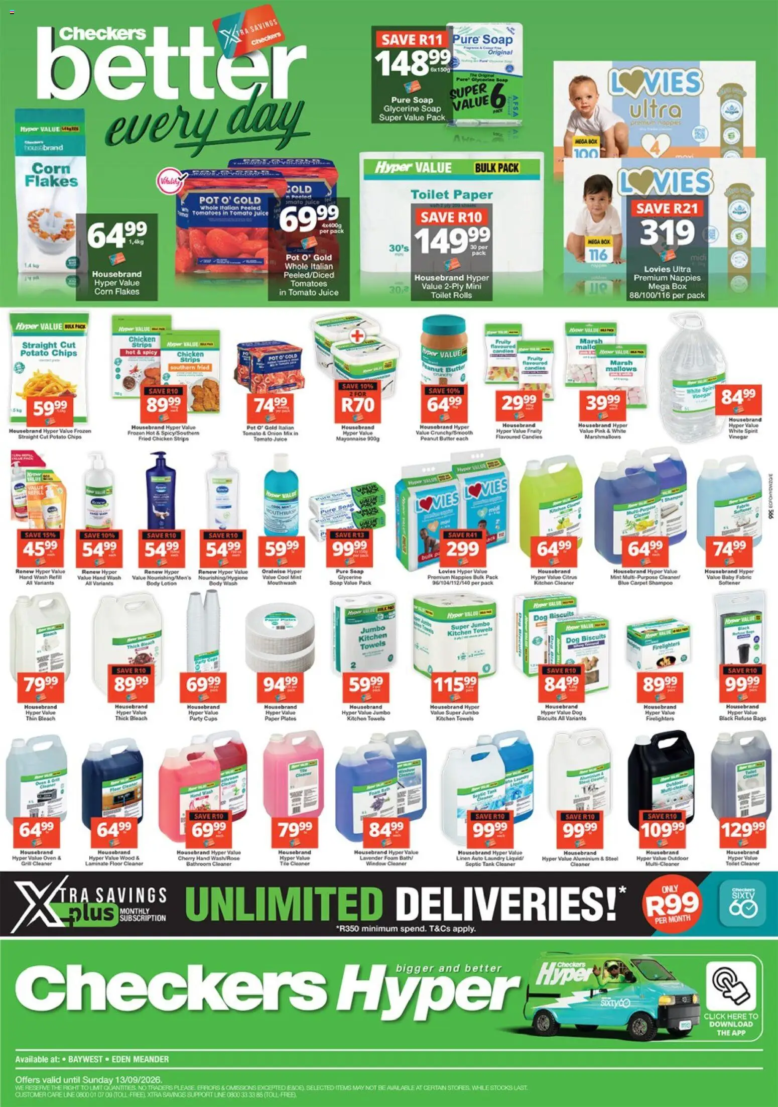 New Checkers catalogue – valid from 07/07/2026 | Page: 1 | Products: Flour, Box, Dog biscuits, Mouthwash