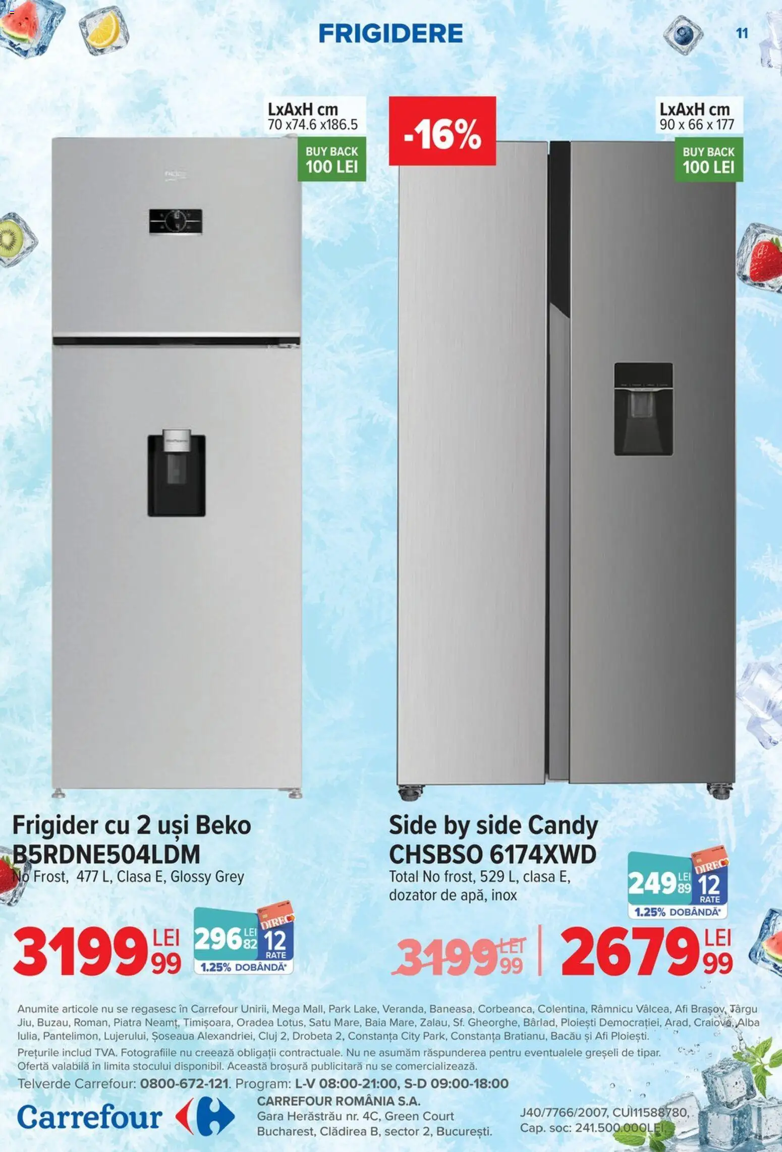 Noul catalog Carrefour – valabil de la 17.06.2026 | Pagină: 11 | Produse: Frigider