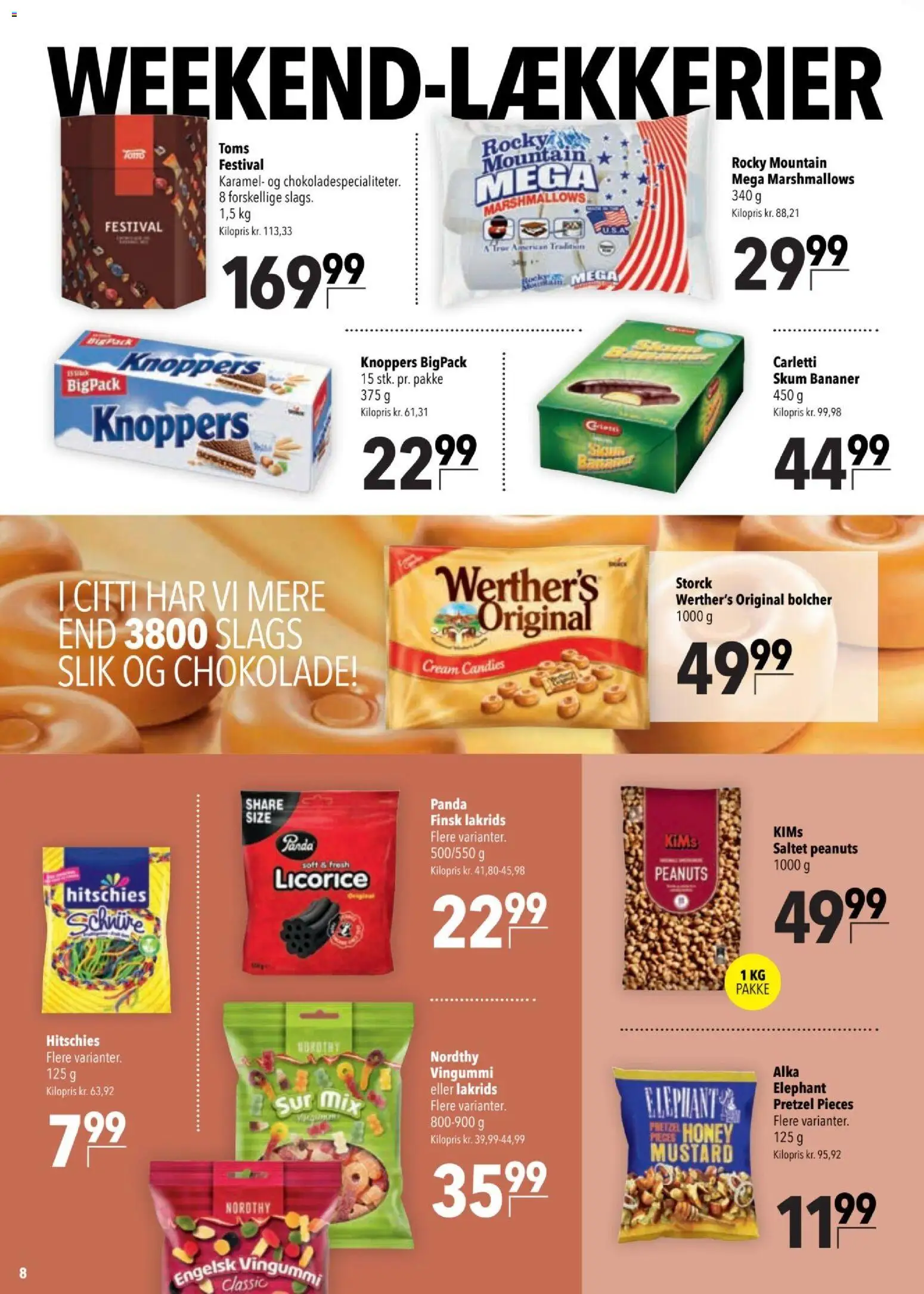 CITTI tilbudsavis – gyldig fra 03.06.2026 | Side: 8 | Produkter: Chokolade, Bananer, Peanuts, Vingummi