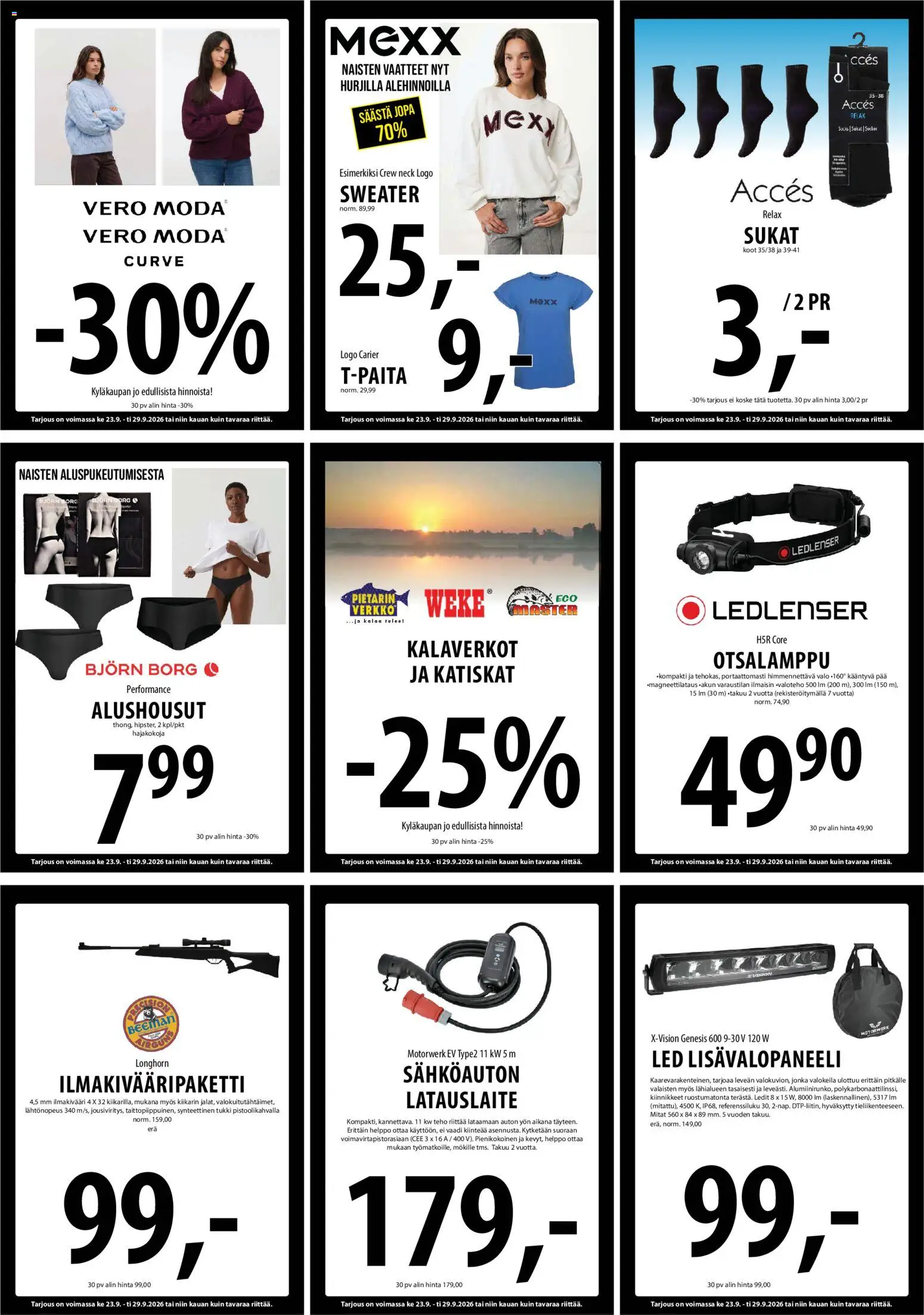 Tuuri tarjoukset – voimassa 23/09/2026 alkaen | Sivu: 21 | Tuotteet: Ilmakivääri, Vaatteet, Sukat, Alushousut
