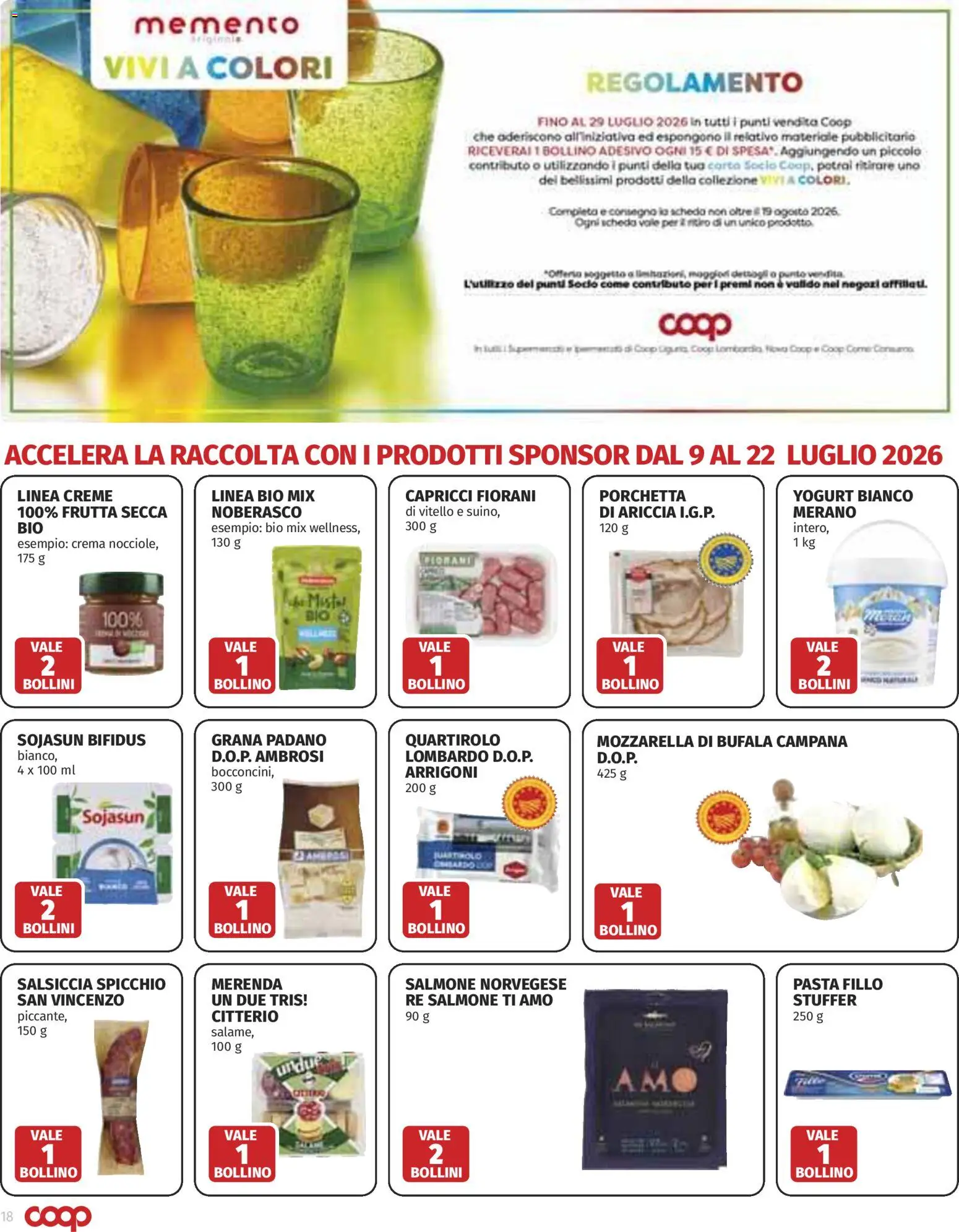 Volantino COOP del 09/07/2026 | Pagina: 18 | Prodotti: Crema, Salsiccia, Pasta, Vitello
