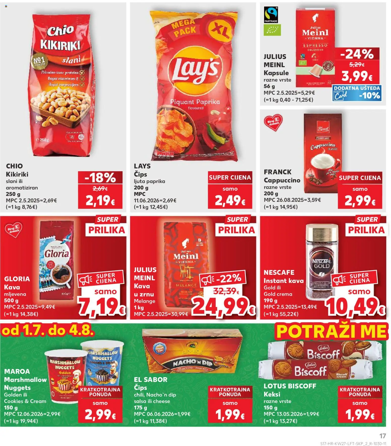 Kaufland katalog | vrijedi od 01.07.2026 | Stranica: 17 | Proizvodi: Nescafe, Paprika, Čips, Cappuccino