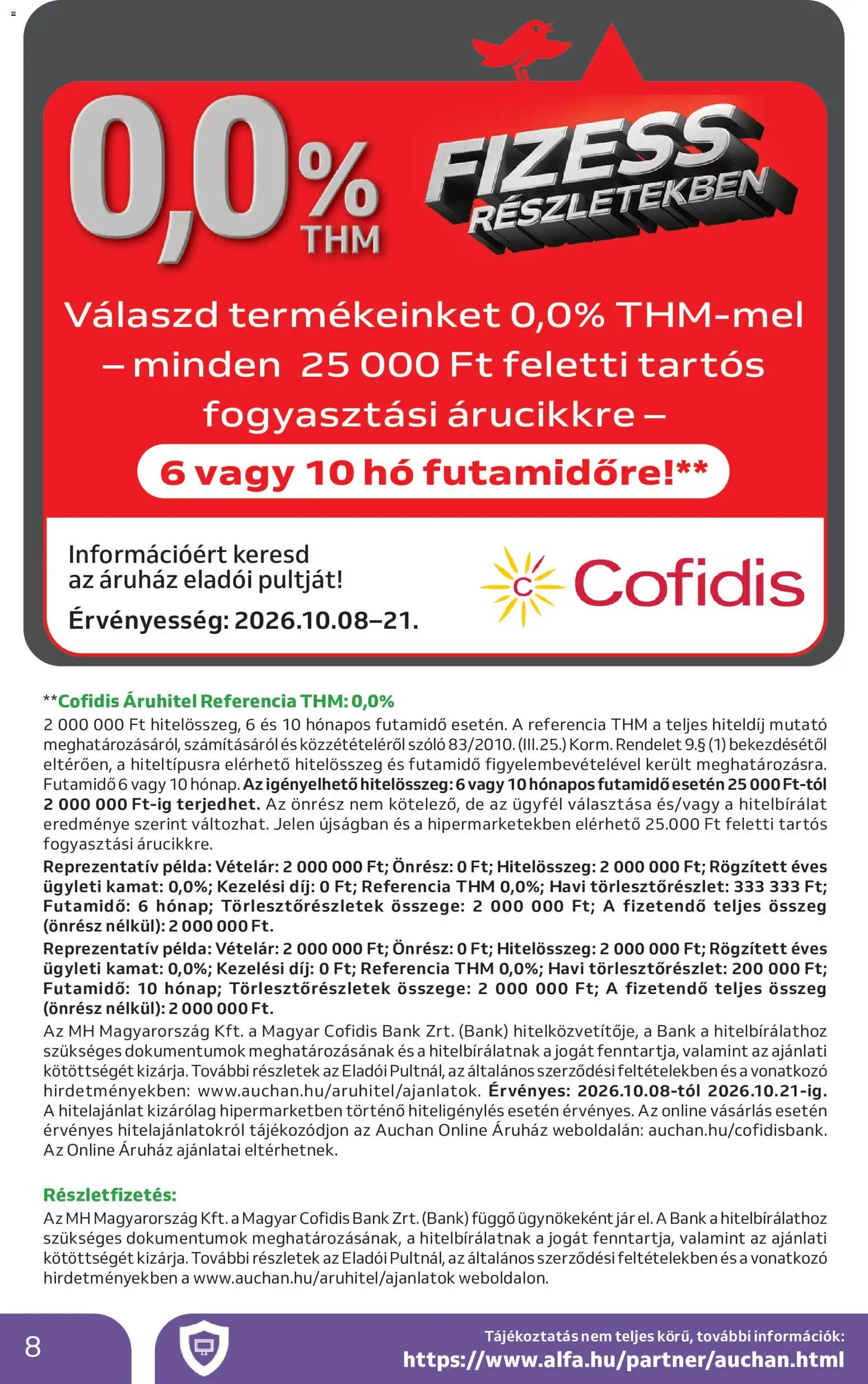 Auchan akciós ujság - amely érvényes a következő dátumtól: 2026.10.08. | Oldal: 8 | Termékek: Szőlő, Jar