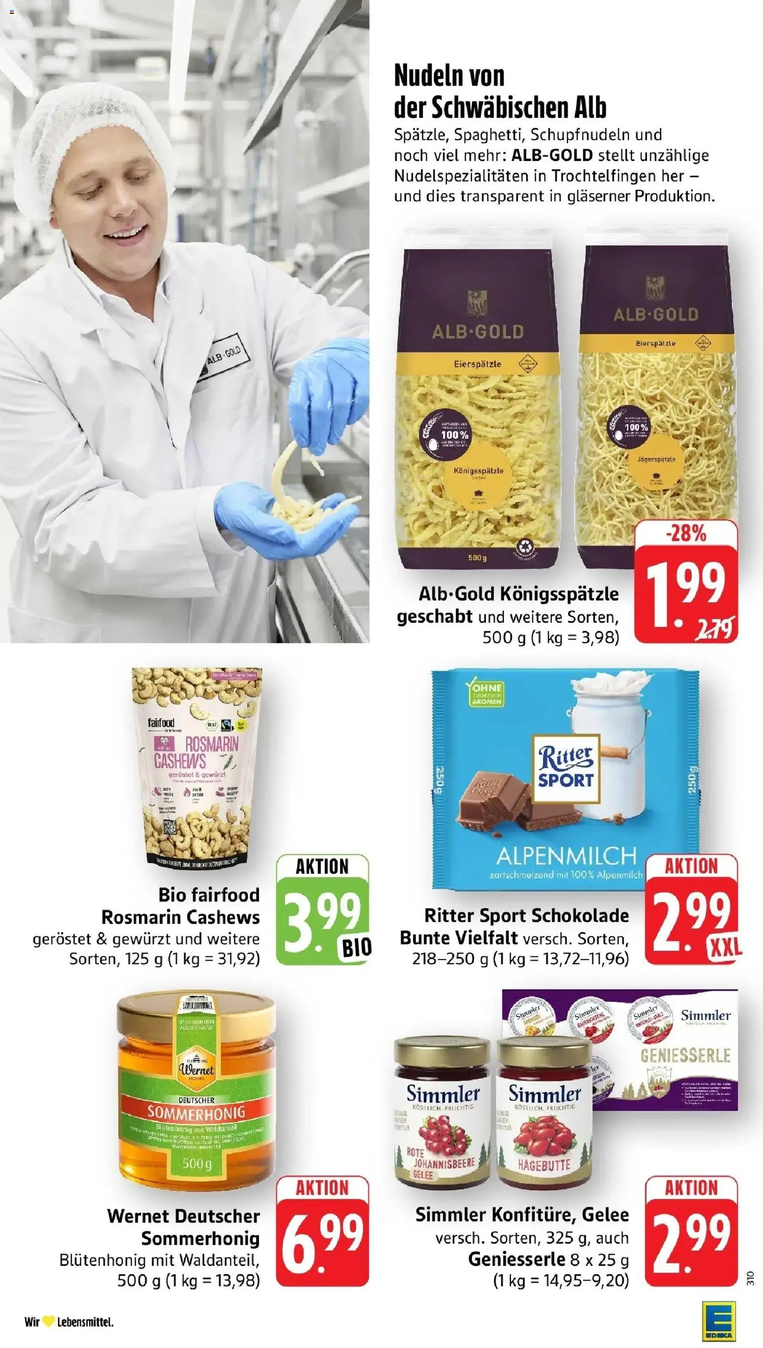 Edeka Prospekt Donaueschingen (ab 14.09.2026) » Angebote Online | Seite: 36 | Produkte: Schokolade, Ritter sport, Nudeln