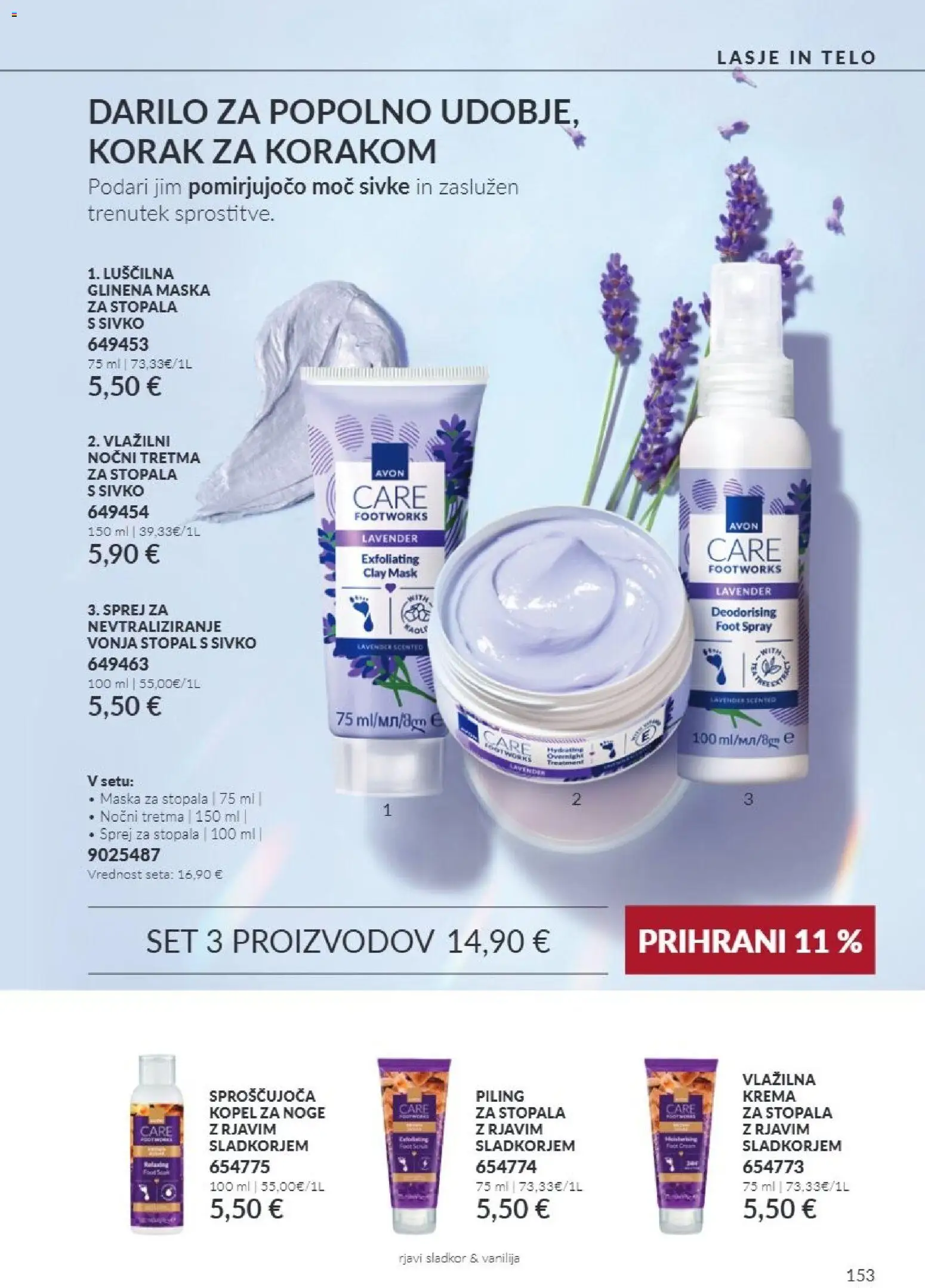Novi Avon katalog ponudbe – veljaven od 01.11.2026 | Stran: 153 | Izdelki: Kopel, Kopel za noge, Krema, Sladkor