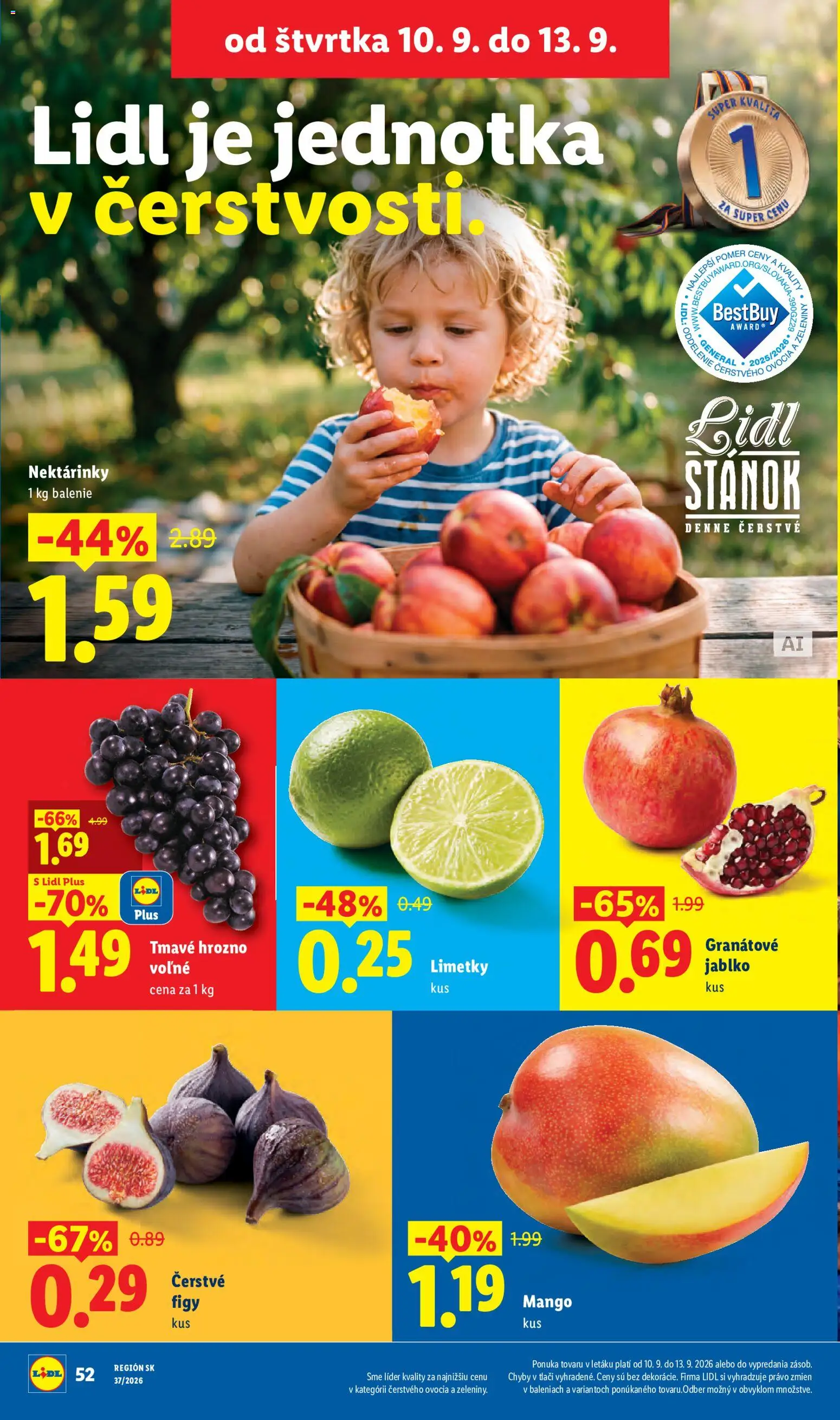 Nové Lidl akcie – leták je platný od 07.09.2026 | Strana: 64 | Produkty: Figy, Nektárinky, Mango, Hrozno