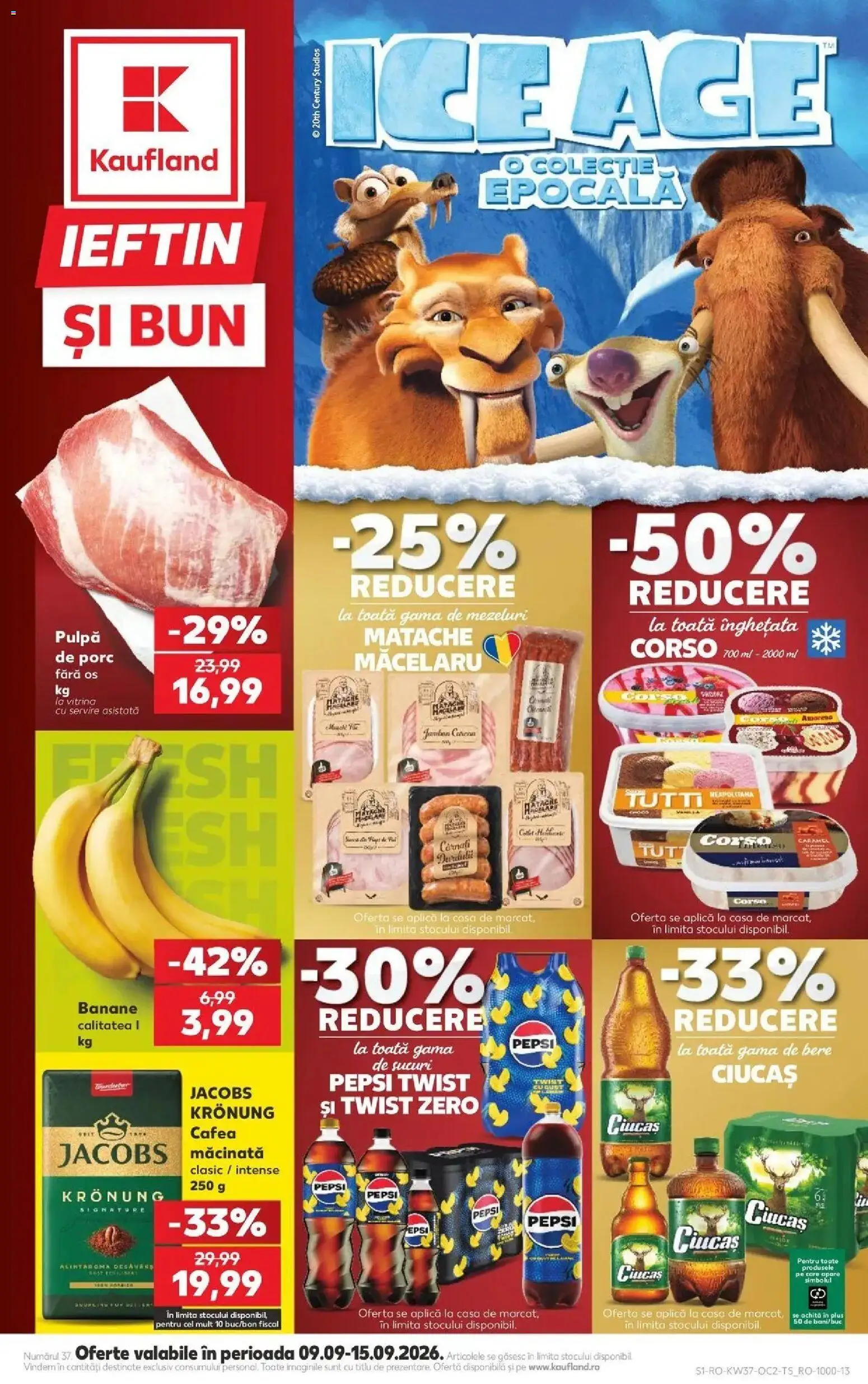 Kaufland Vaslui 09.09.2026 - Revista si Oferta | Pagină: 1 | Produse: Zero, Pepsi, Bere, Înghețată