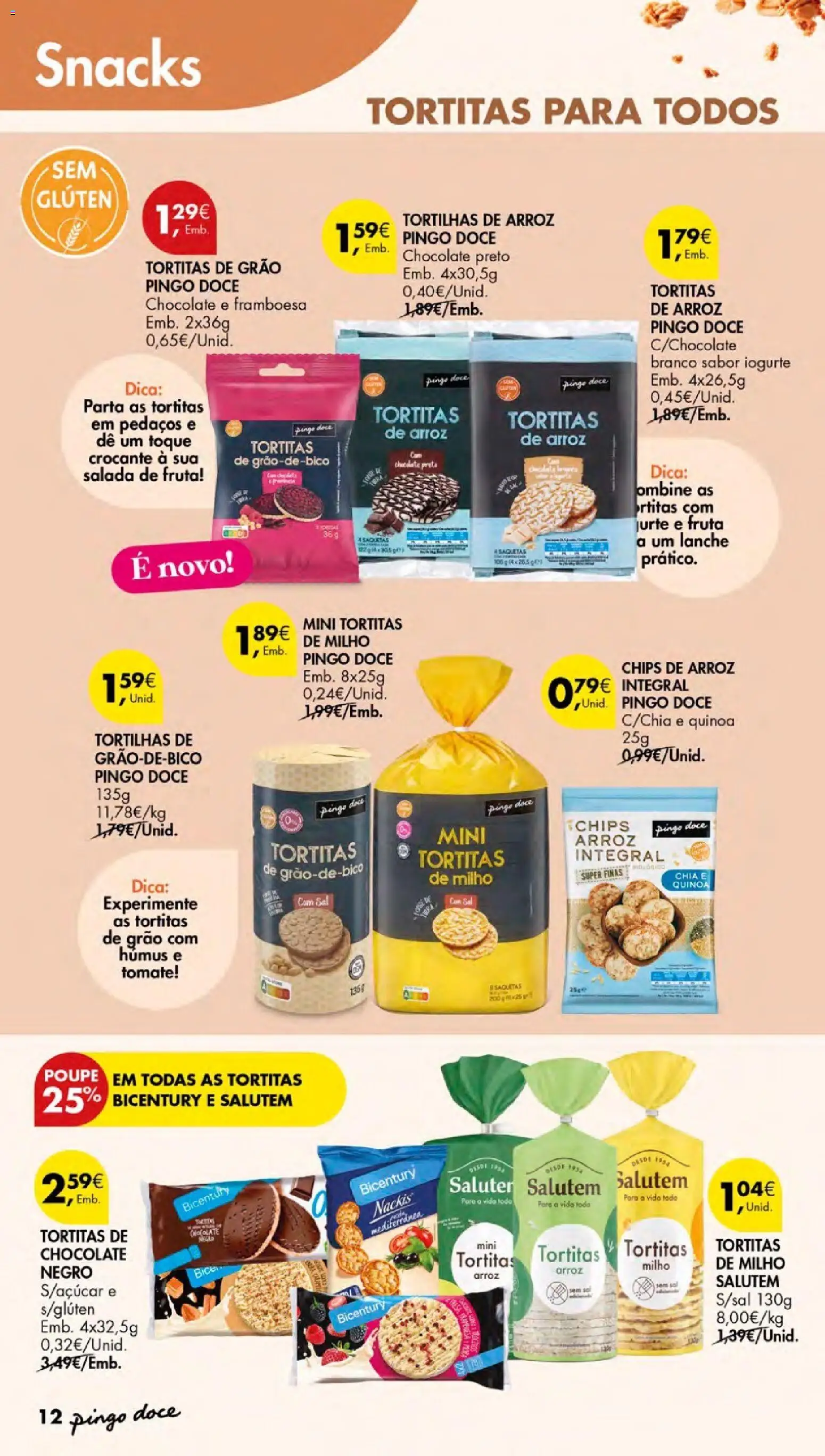 Pingo Doce folheto Escolhas Equilibradas Açores │ válido de 22/10/2026 | Página: 12 | Produtos: Iogurte, Chocolate, Tomate, Milho