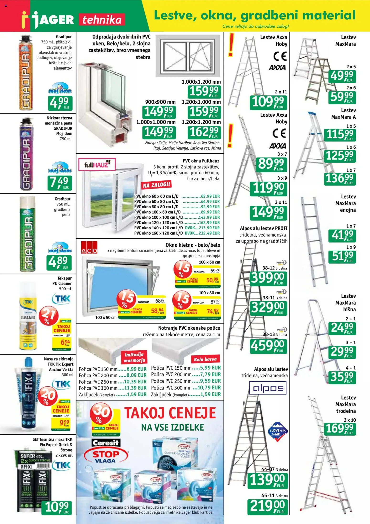 Novi Jager katalog ponudbe – veljaven od 05.08.2026 | Stran: 13 | Izdelki: Polica, Okno, Barva