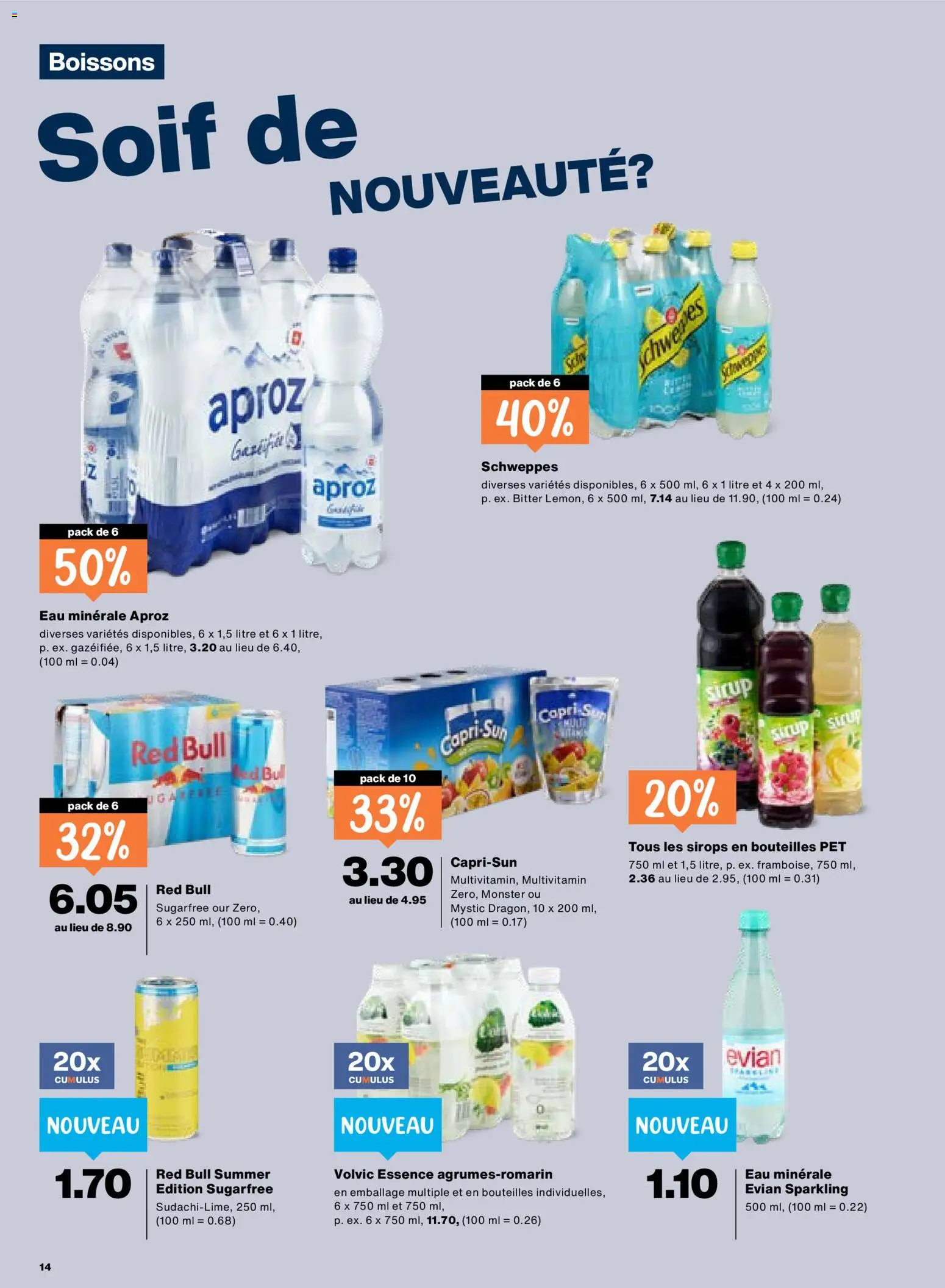 Migros aktionen FR – gültig ab 18.06.2026 | Seite: 14 | Produkte: Red bull, Sirup